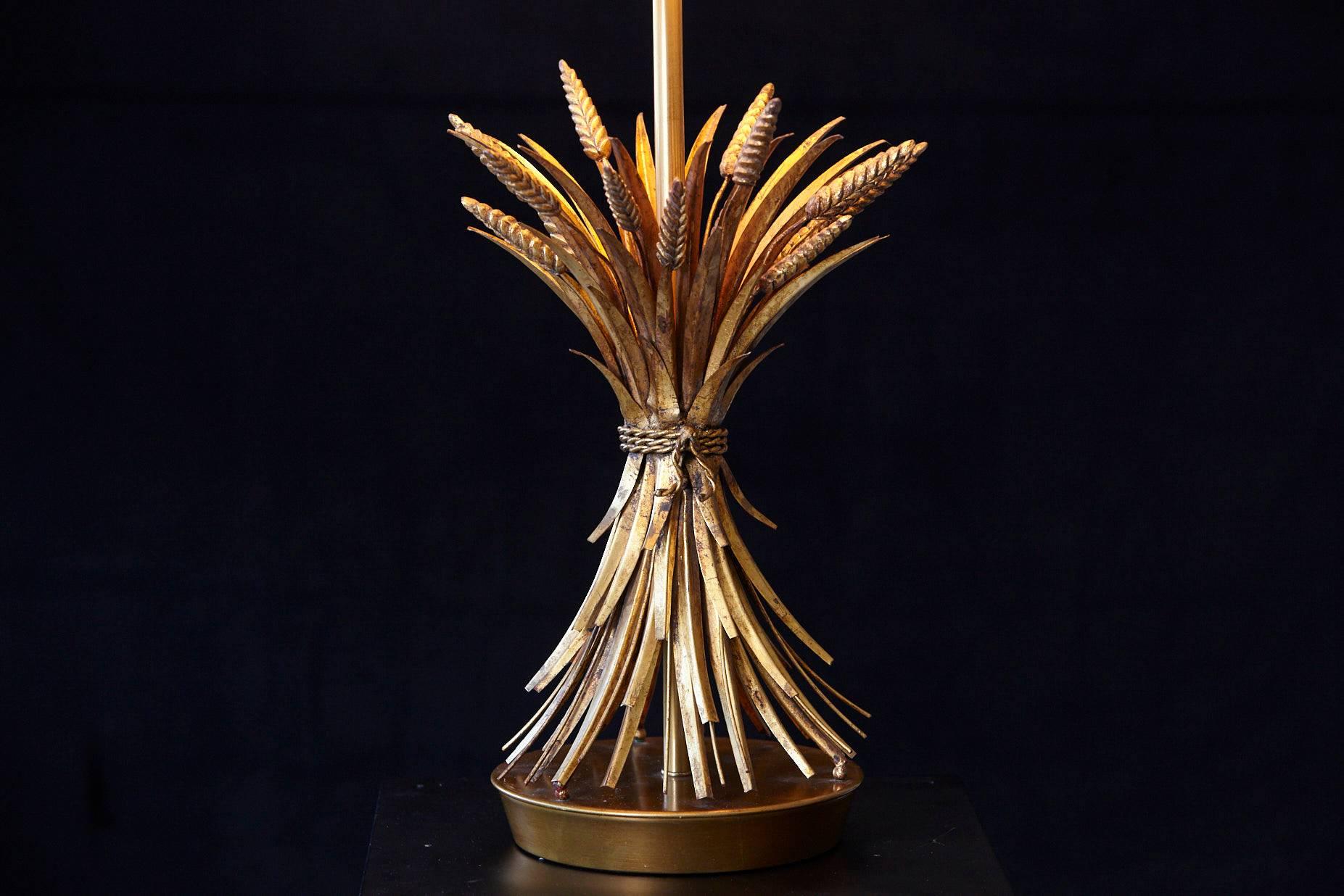 American Sheaf of Wheat Gilt Metal Table Lamp by Mabro, Lamp 2