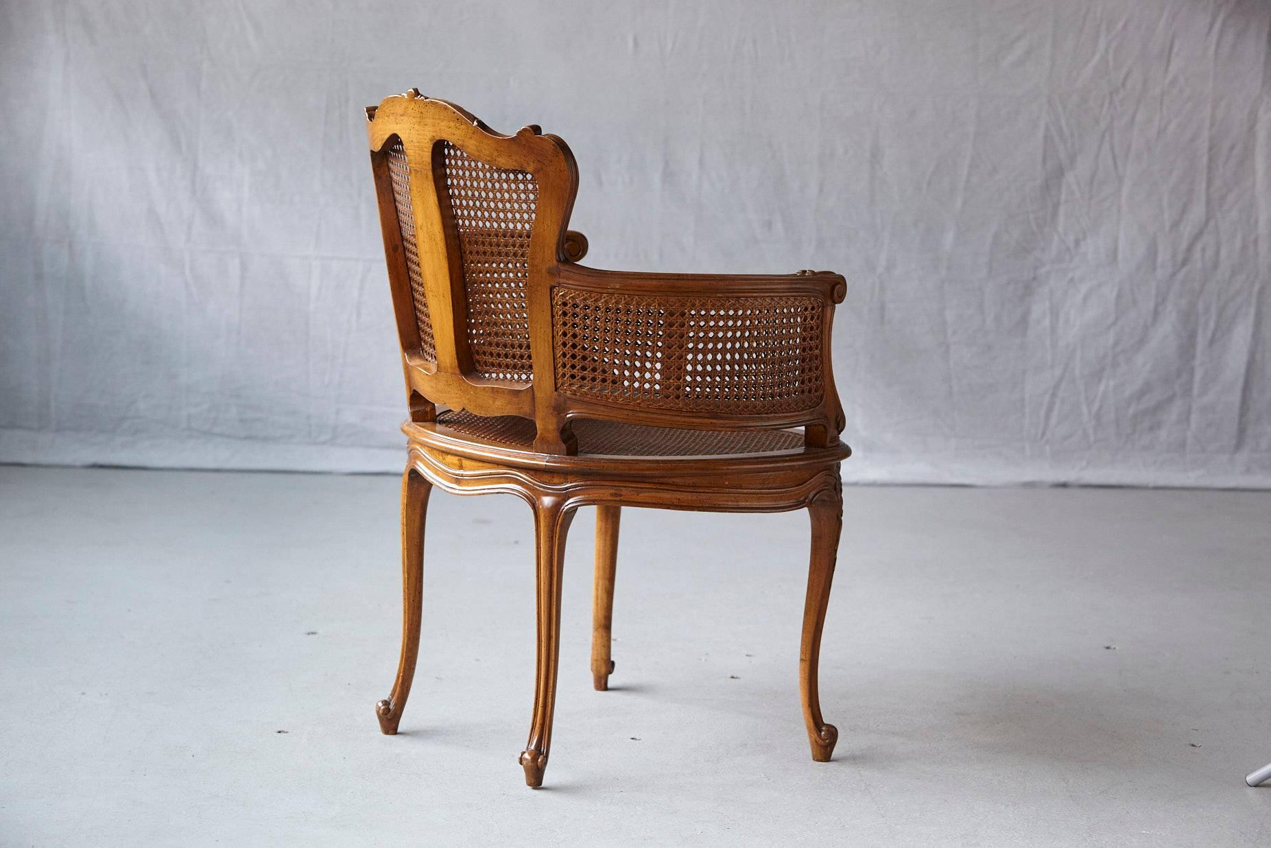 Early 20th Century Rococo Style Caned Armchair with Elaborated Carvings 1