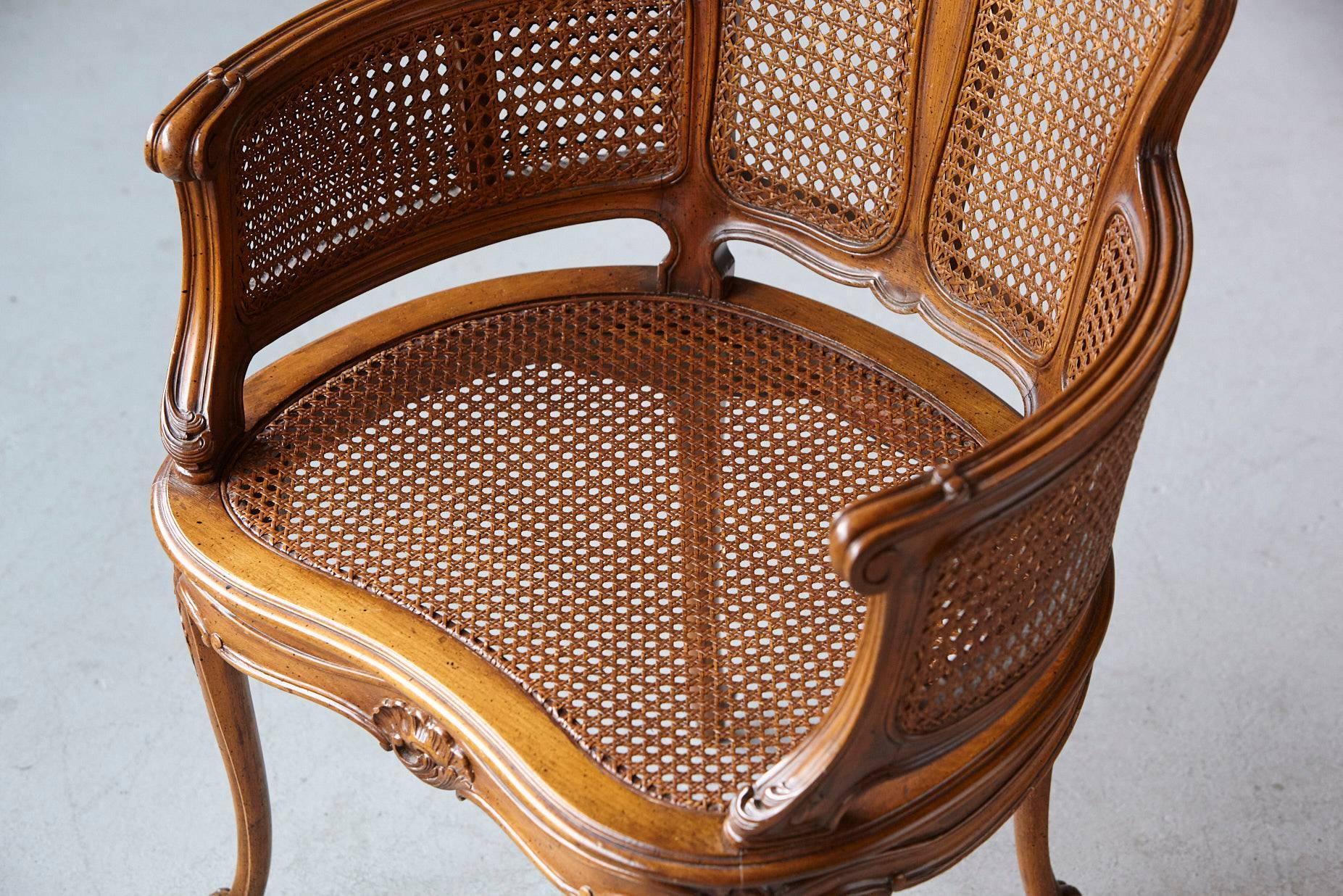 Early 20th Century Rococo Style Caned Armchair with Elaborated Carvings 4