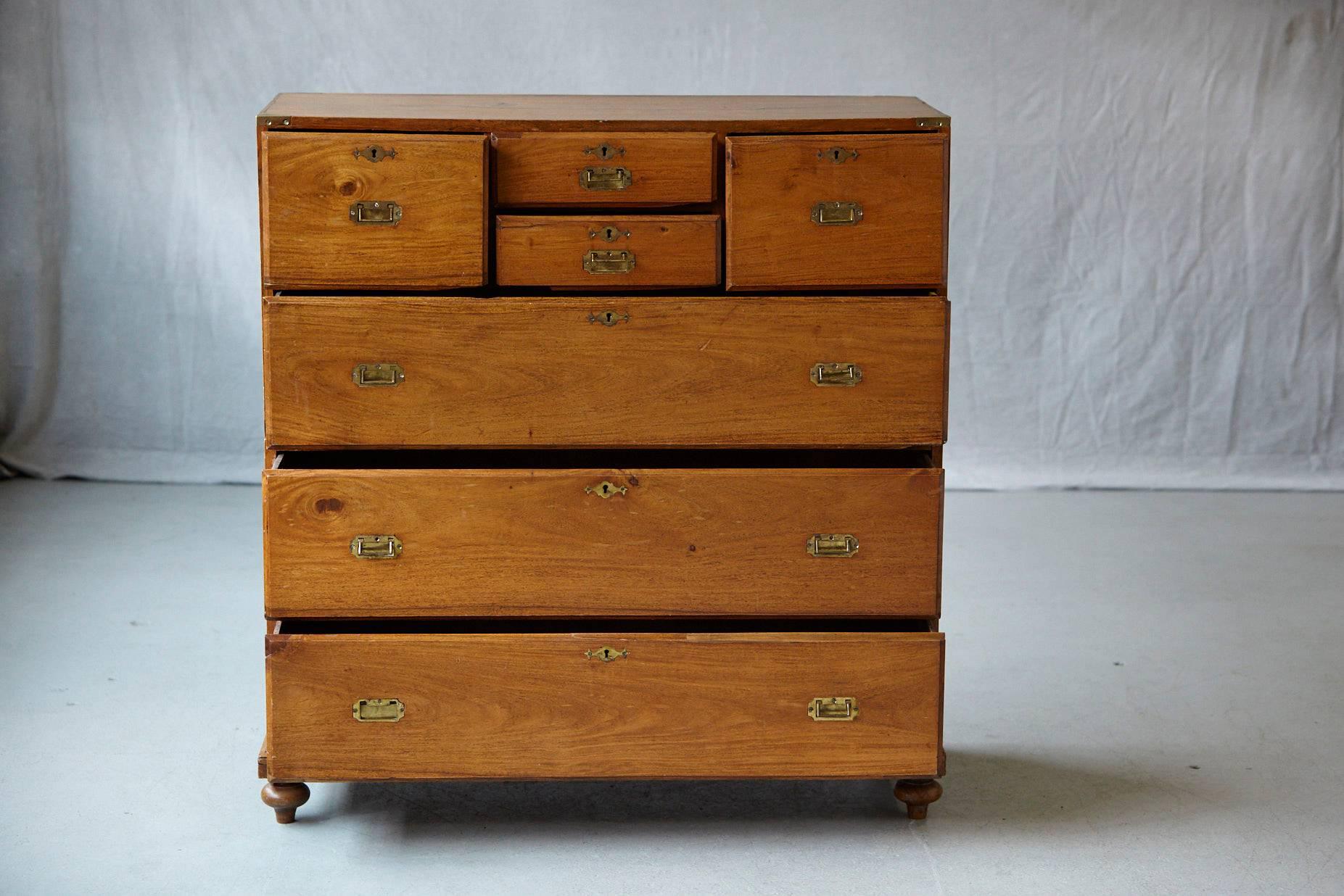 Mahogany Late 19th Century English Campaign Chest of Drawers