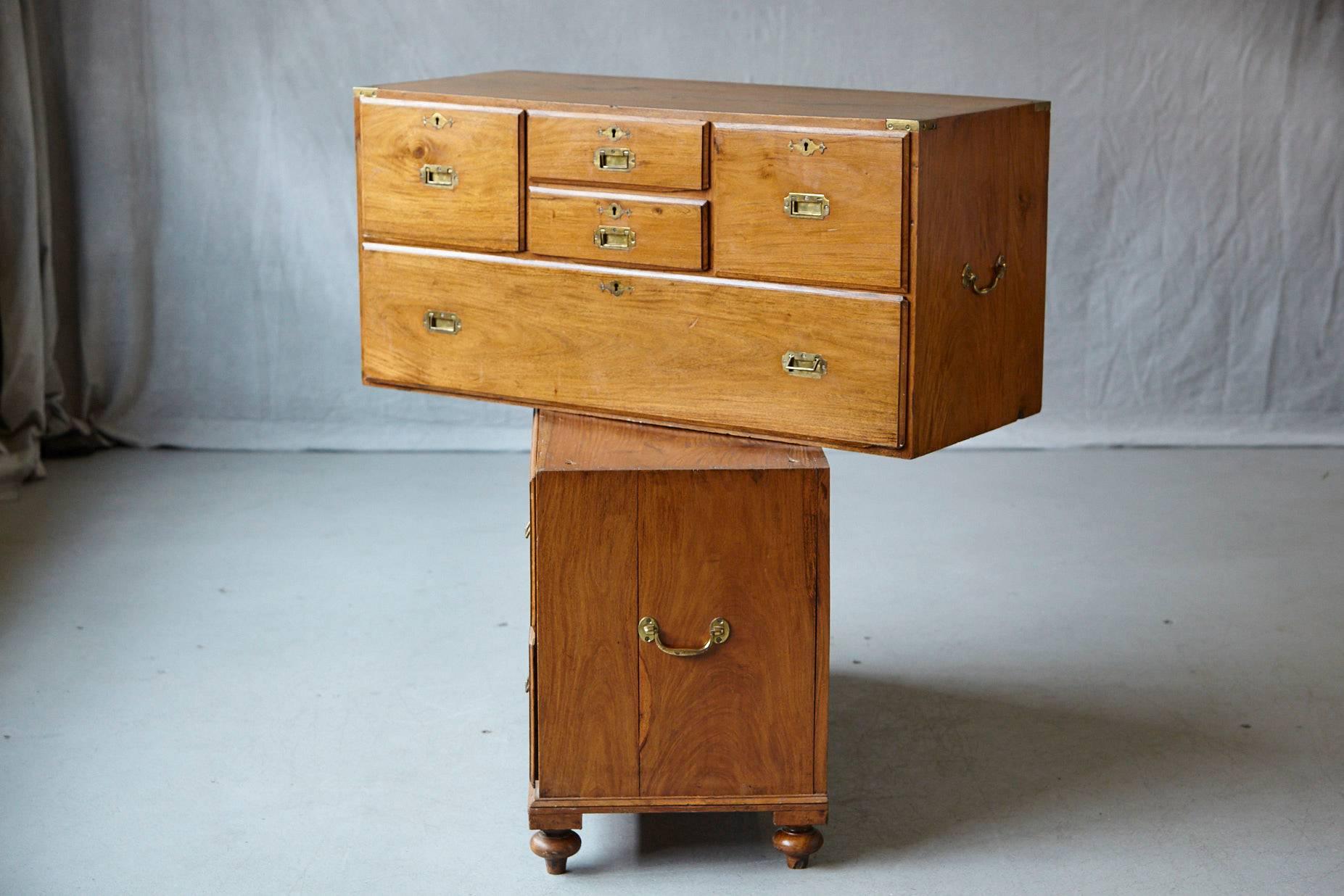 Late 19th Century English Campaign Chest of Drawers 1