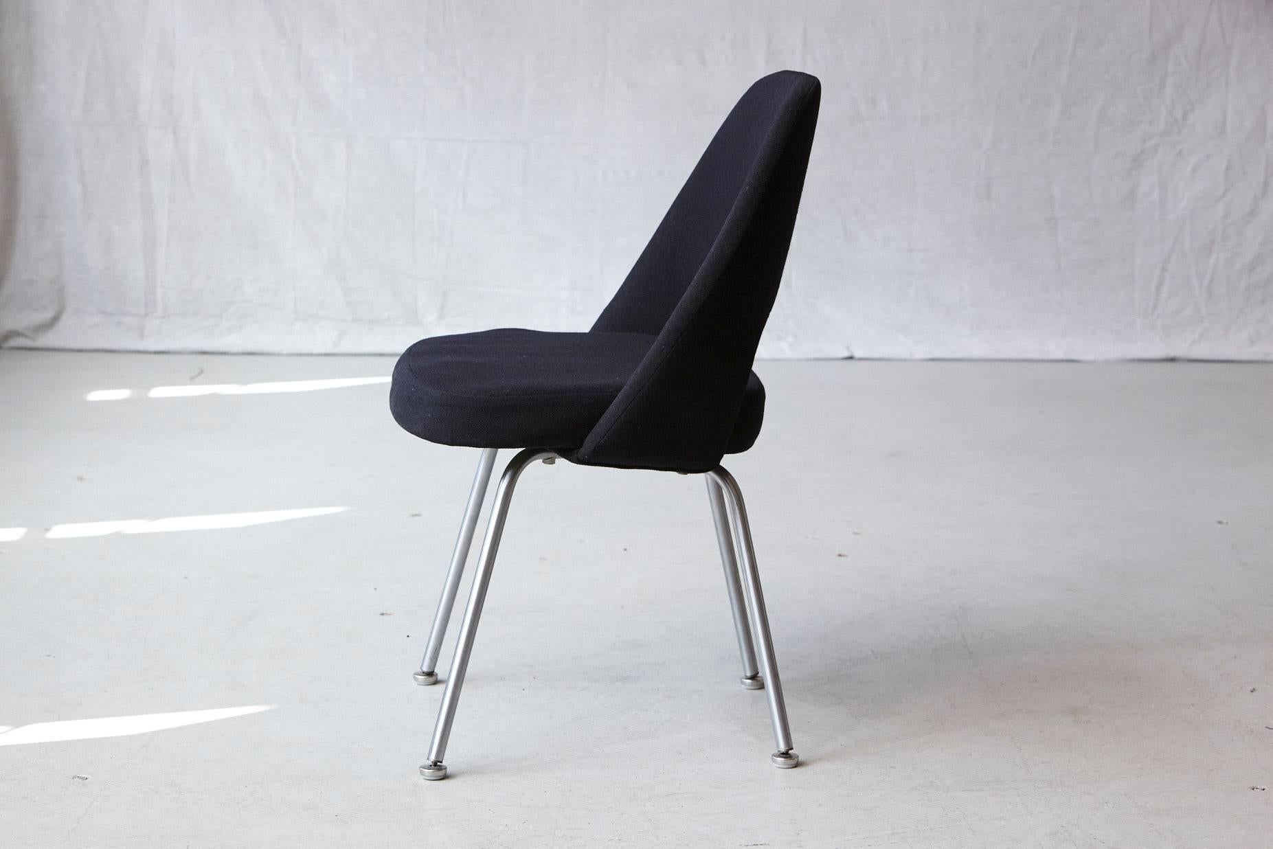 American Black Eero Saarinen Series 71 Armless Chair for Knoll International
