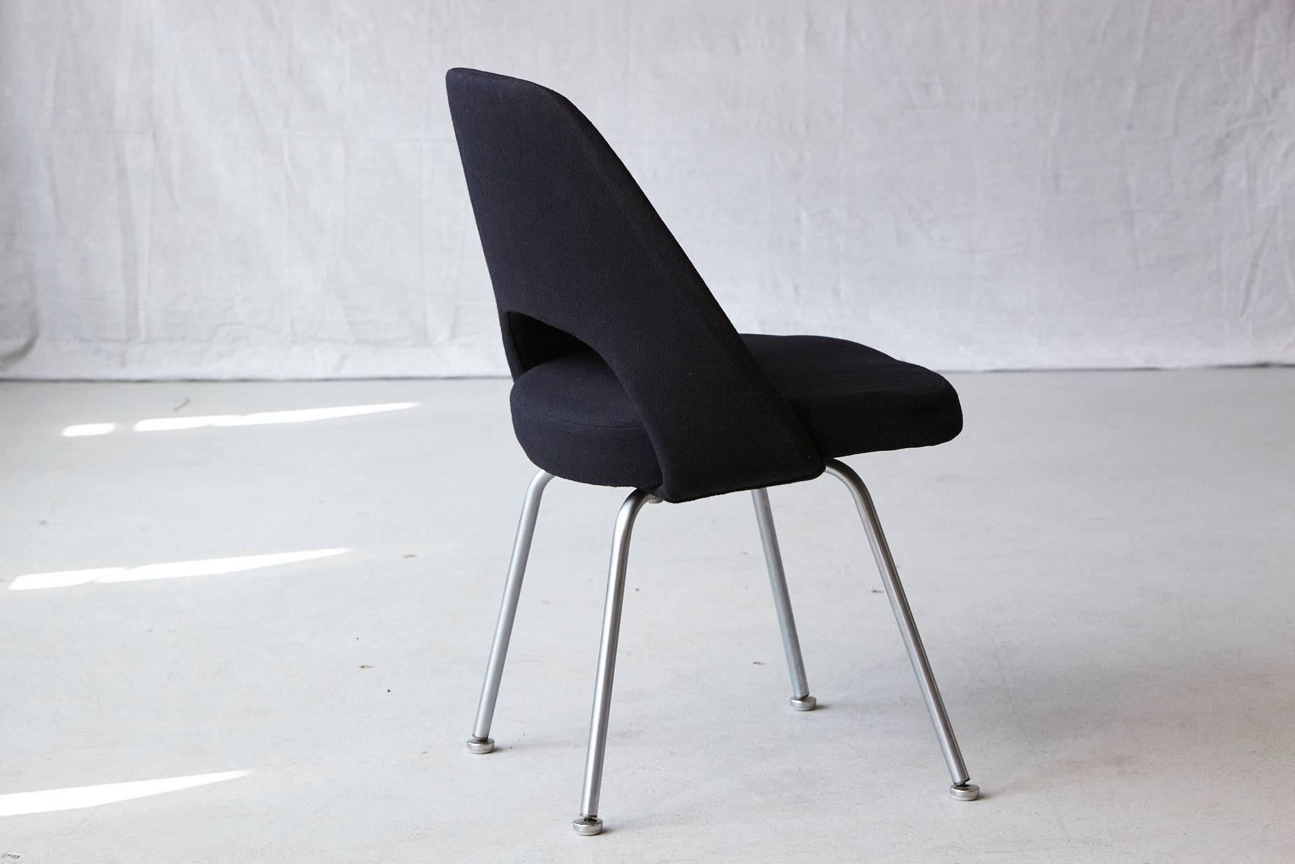 20th Century Black Eero Saarinen Series 71 Armless Chair for Knoll International