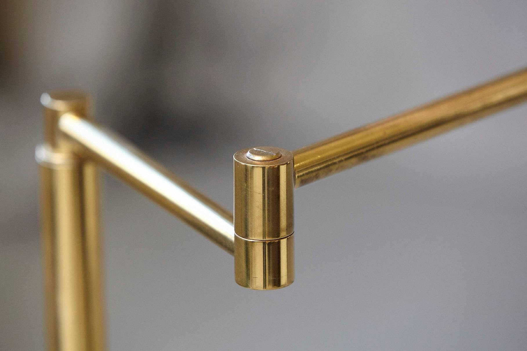 Koch & Lowy Height Adjustable Brass Swing Arm Floor Lamp 1