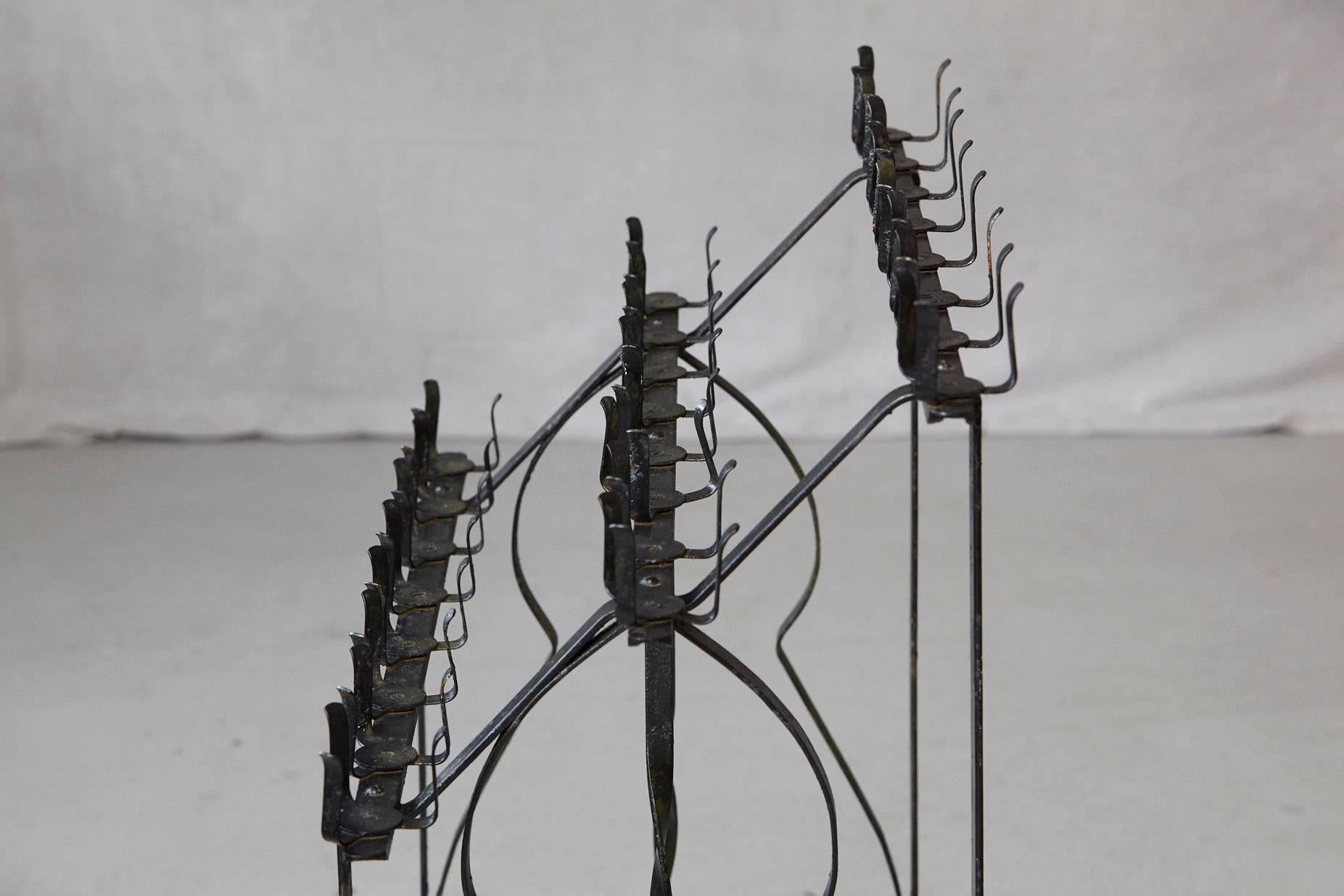 Black Wrought Iron Votive Candle Stand for 24 Candles 1