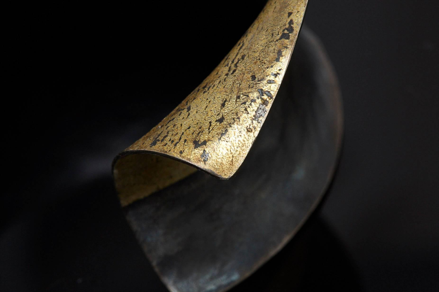 Hand-Forged Blackened Iron and Gold Cuff in the Style of Pat Flynn For Sale 2