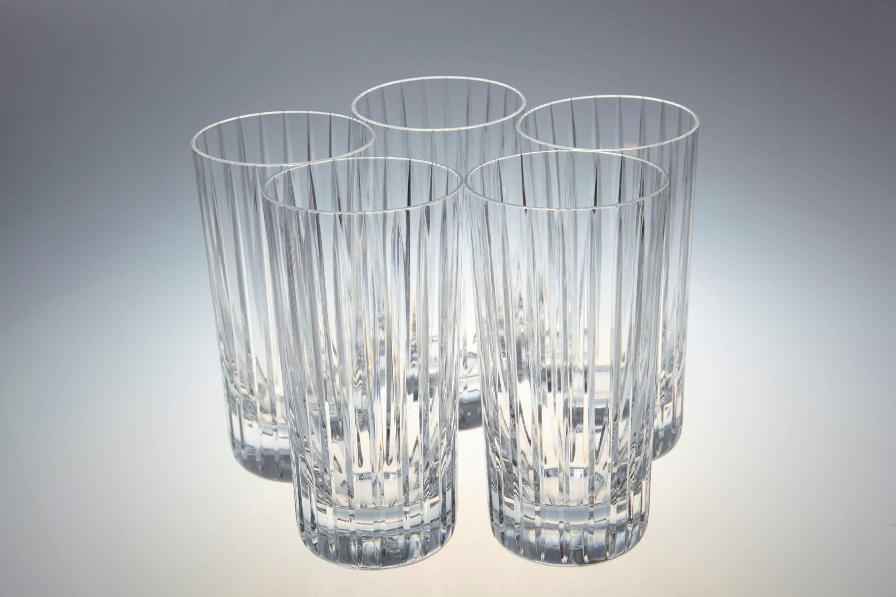 French Set of 14 Baccarat Harmonie Crystal Highball Glasses