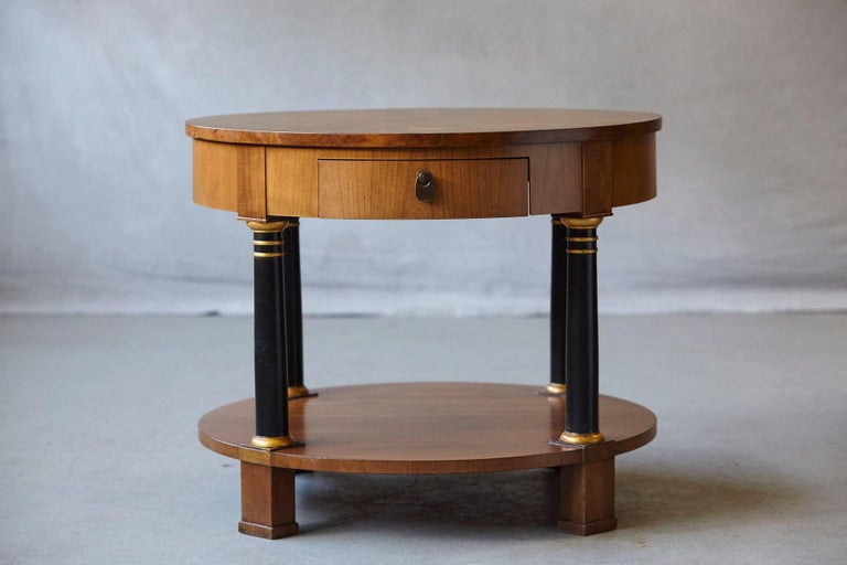 Empire Style Walnut Side Table By Baker Furniture