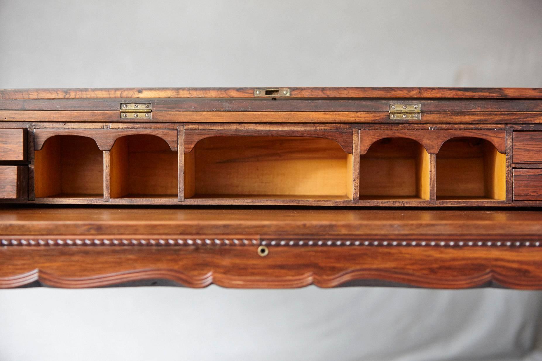 Late 19th Century Queen Anne Style Rosewood Spinet Desk 2
