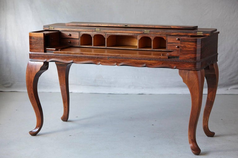 Late 19th Century Queen Anne Style Rosewood Spinet Desk For Sale