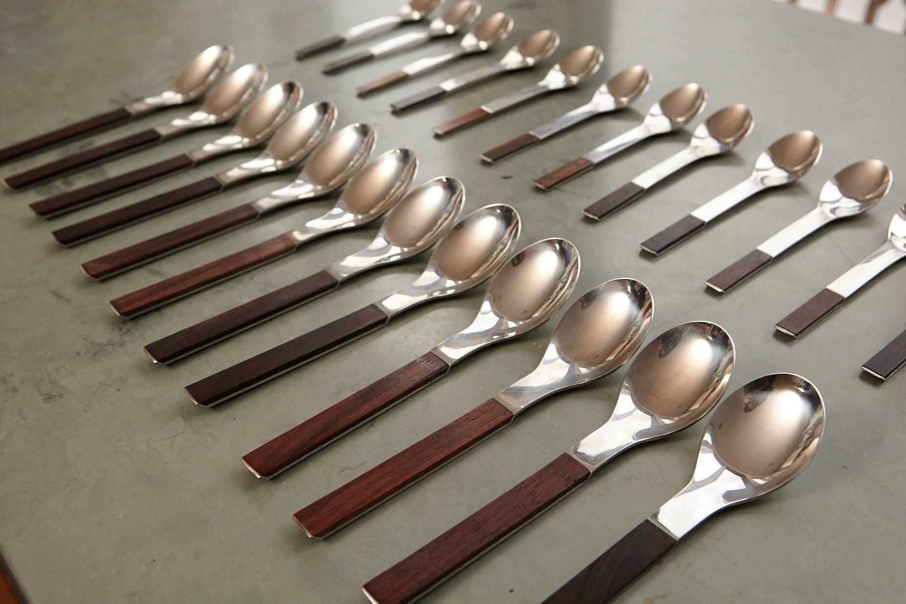 Austrian Rosewood Flatware Service for 12 by Carl Auböck for Rosenthal