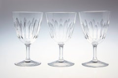 Set of Eight Baccarat Crystal 'Verone' Pattern White Wine Glasses, circa 1950s
