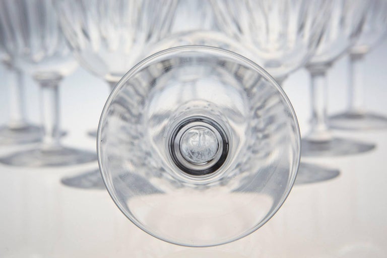 Set of Ten Baccarat Crystal 'Lorraine' Pattern White Wine Glasses