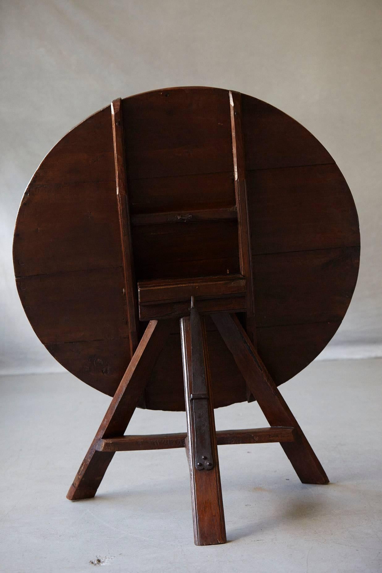 19th Century Tilt Top Wine Tasting or Centre Pine Table with Tripod Base 3