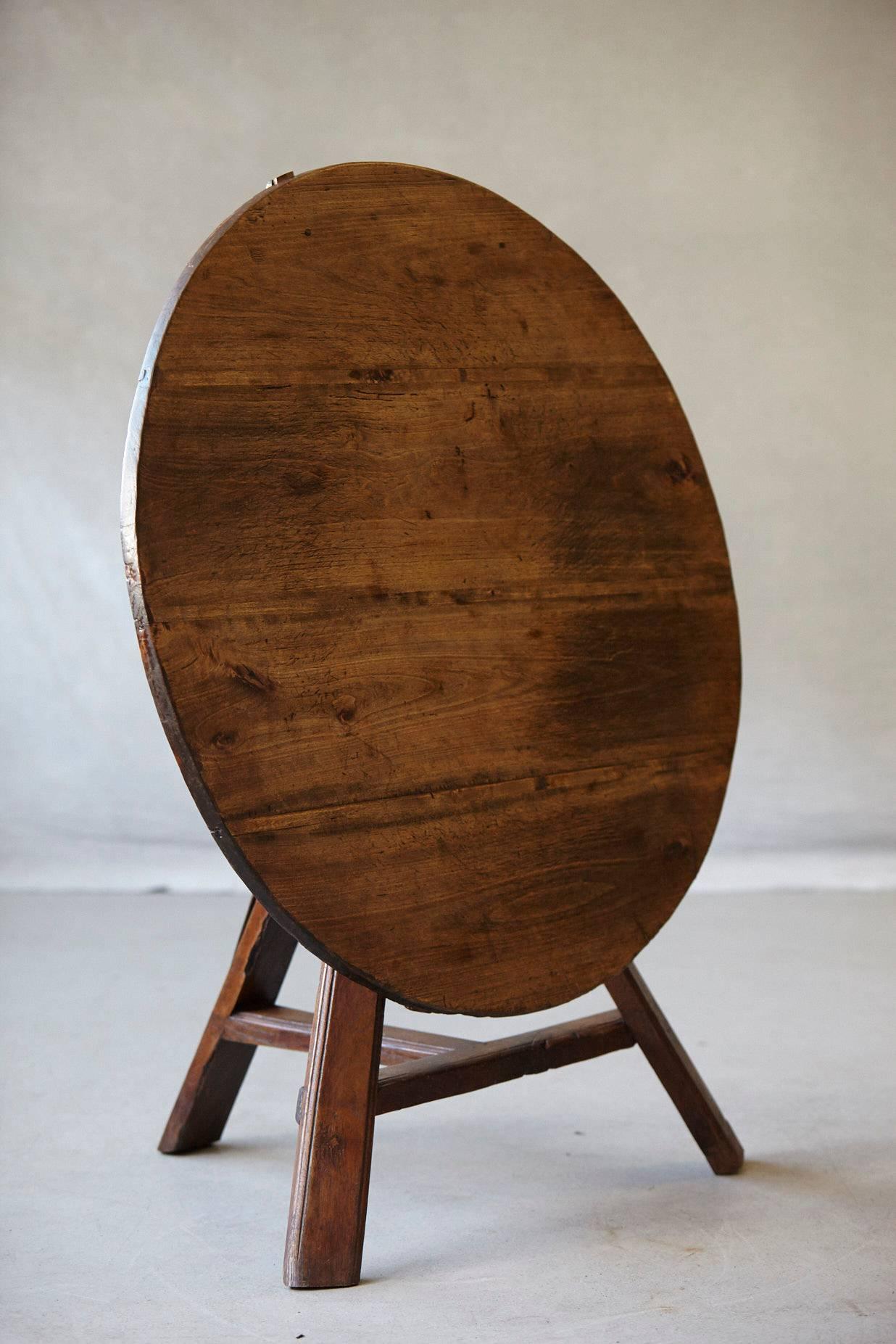 19th Century Tilt Top Wine Tasting or Centre Pine Table with Tripod Base 4
