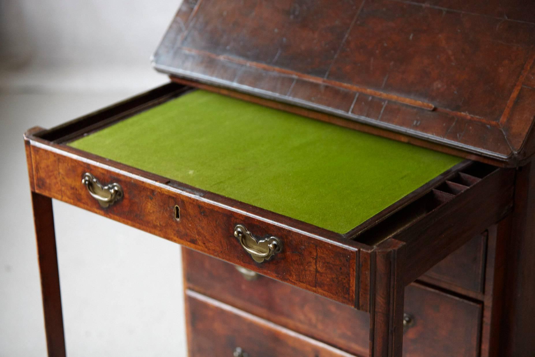 18th Century and Earlier Important Queen Anne Walnut Architect's Chest, circa 1710 For Sale