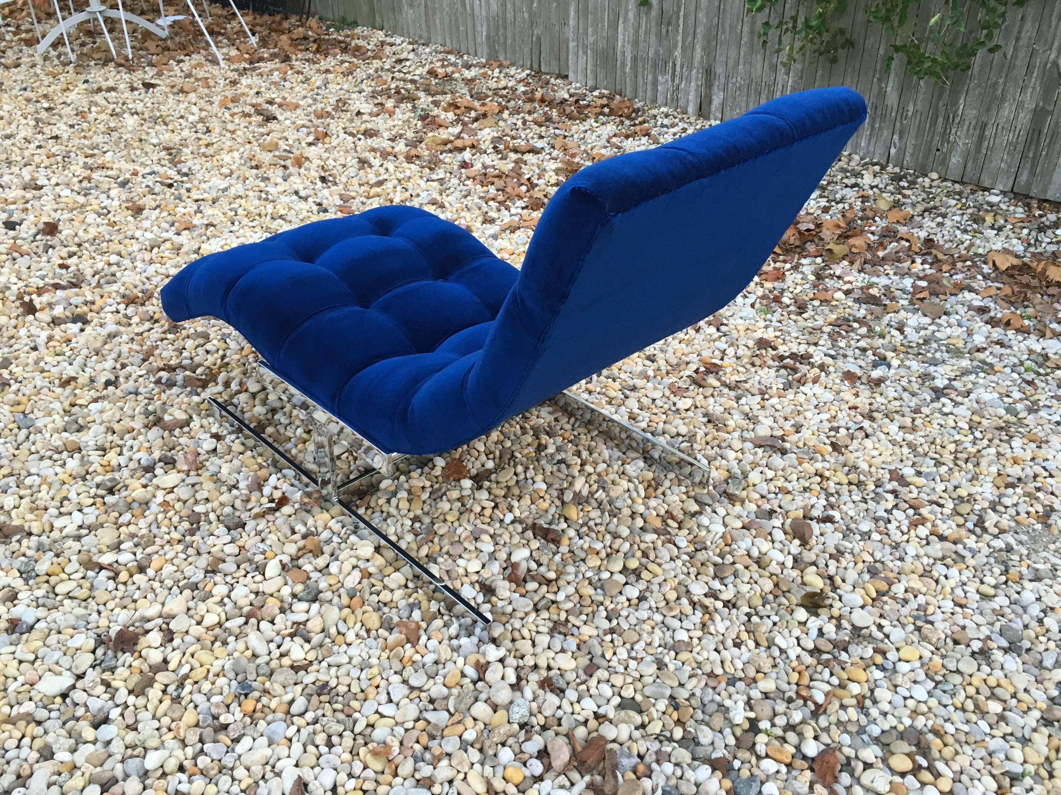 Milo Baughman chaise longue recovered in an 