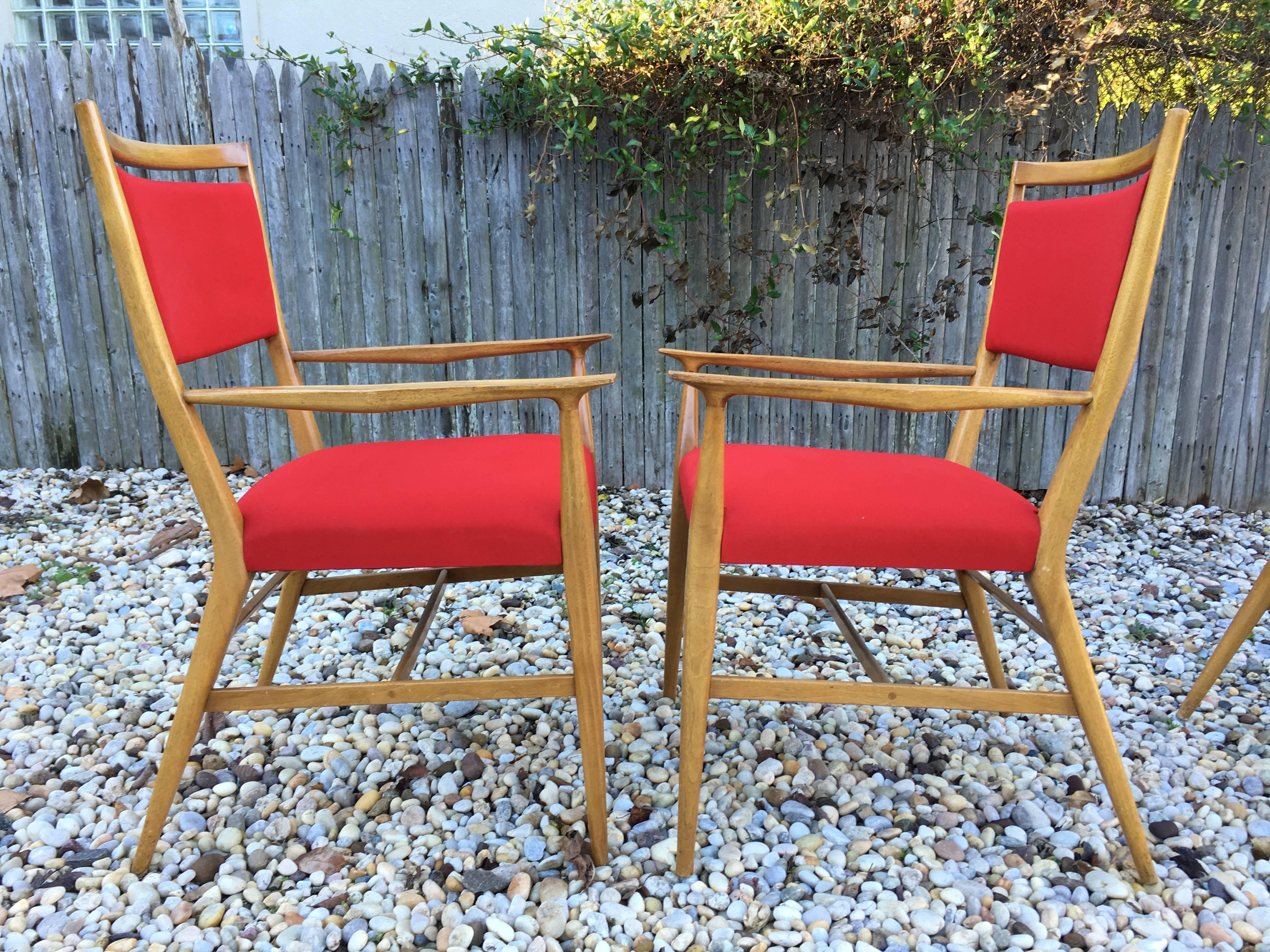 H. Sacks & Sons Dining Chairs with arms by Paul McCobb