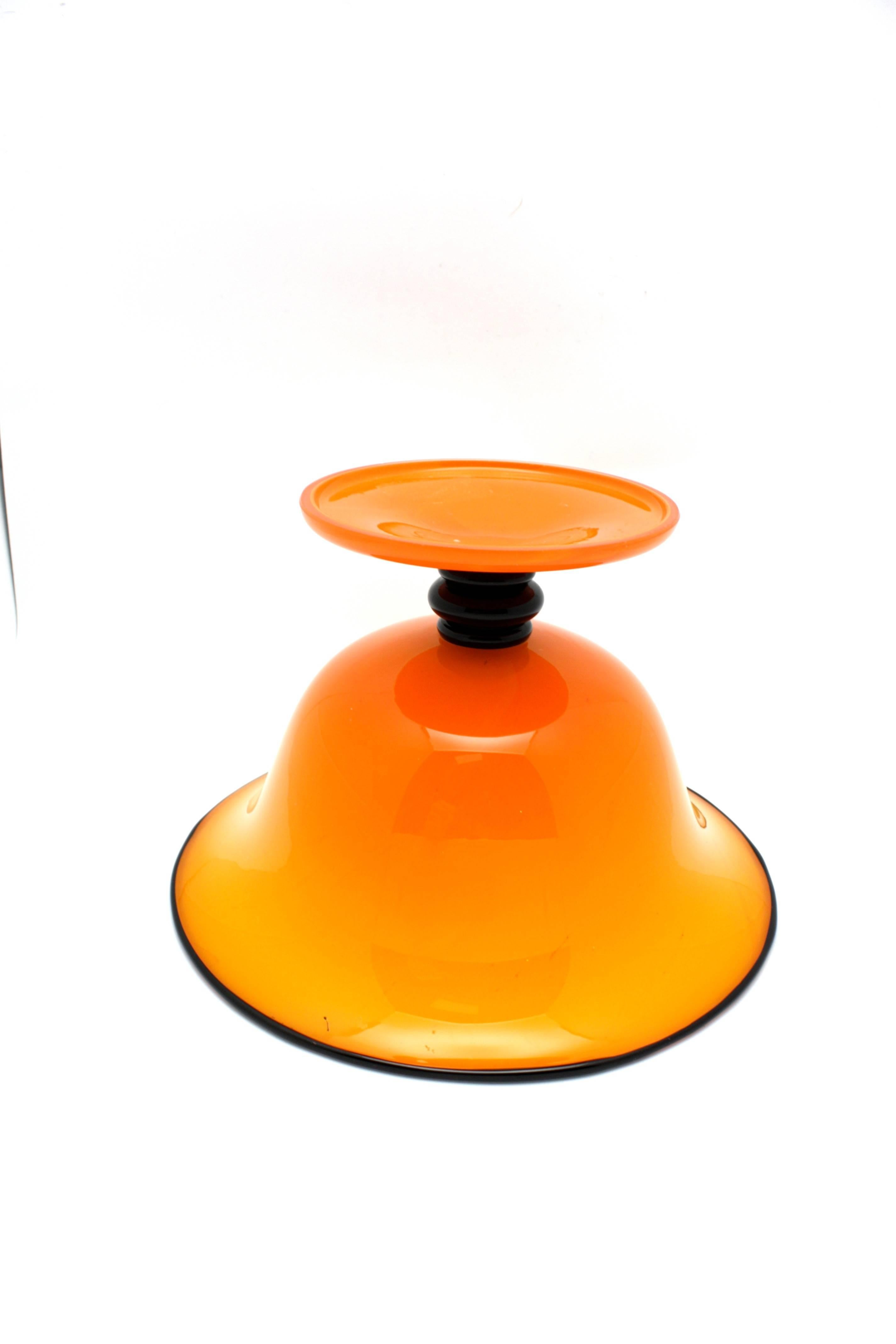 Early 20th Century Beautiful Loetz Orange Opal Serie III Czech Art Nouveau Glass Bowl For Sale