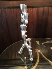 Donald Drumm Tall Brutalist Cast Aluminum Candlestick