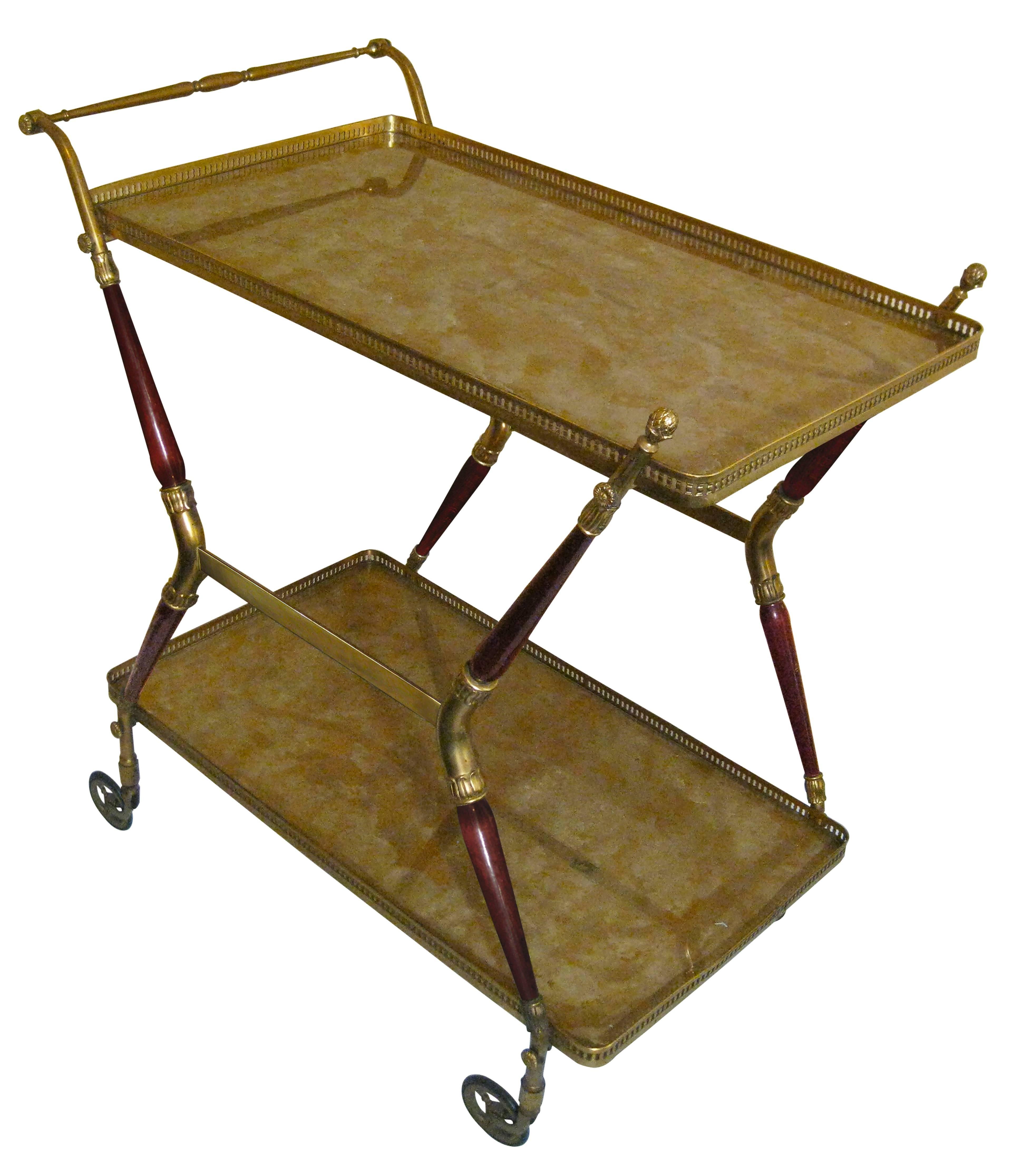 Service Trolley Designed by Cesare Lacca, Italy, circa 1950 In Good Condition In Mexico City, Cuauhtemoc