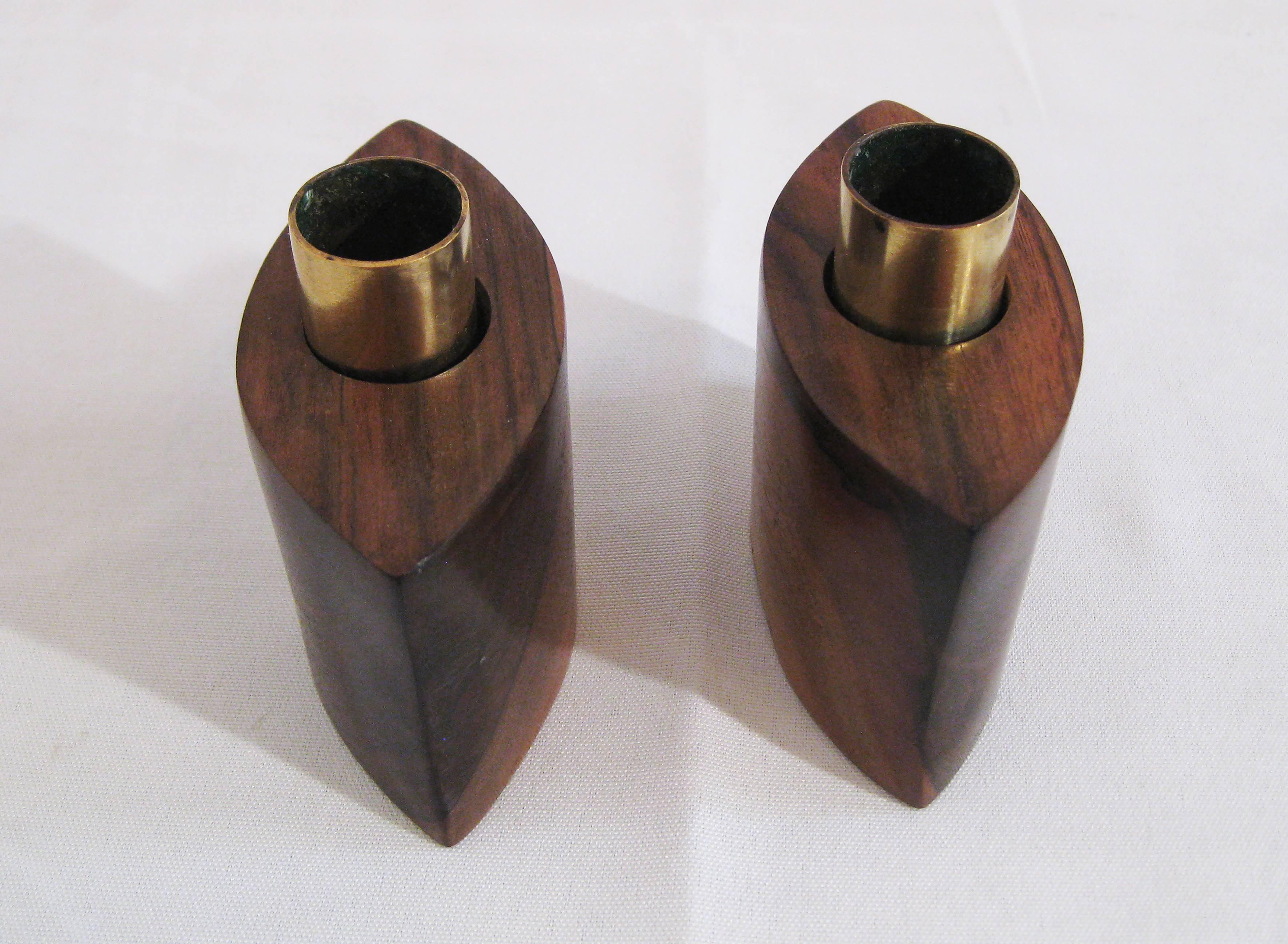 Mexican Pair of Signed Candlesticks by Don Shoemaker, circa 1960