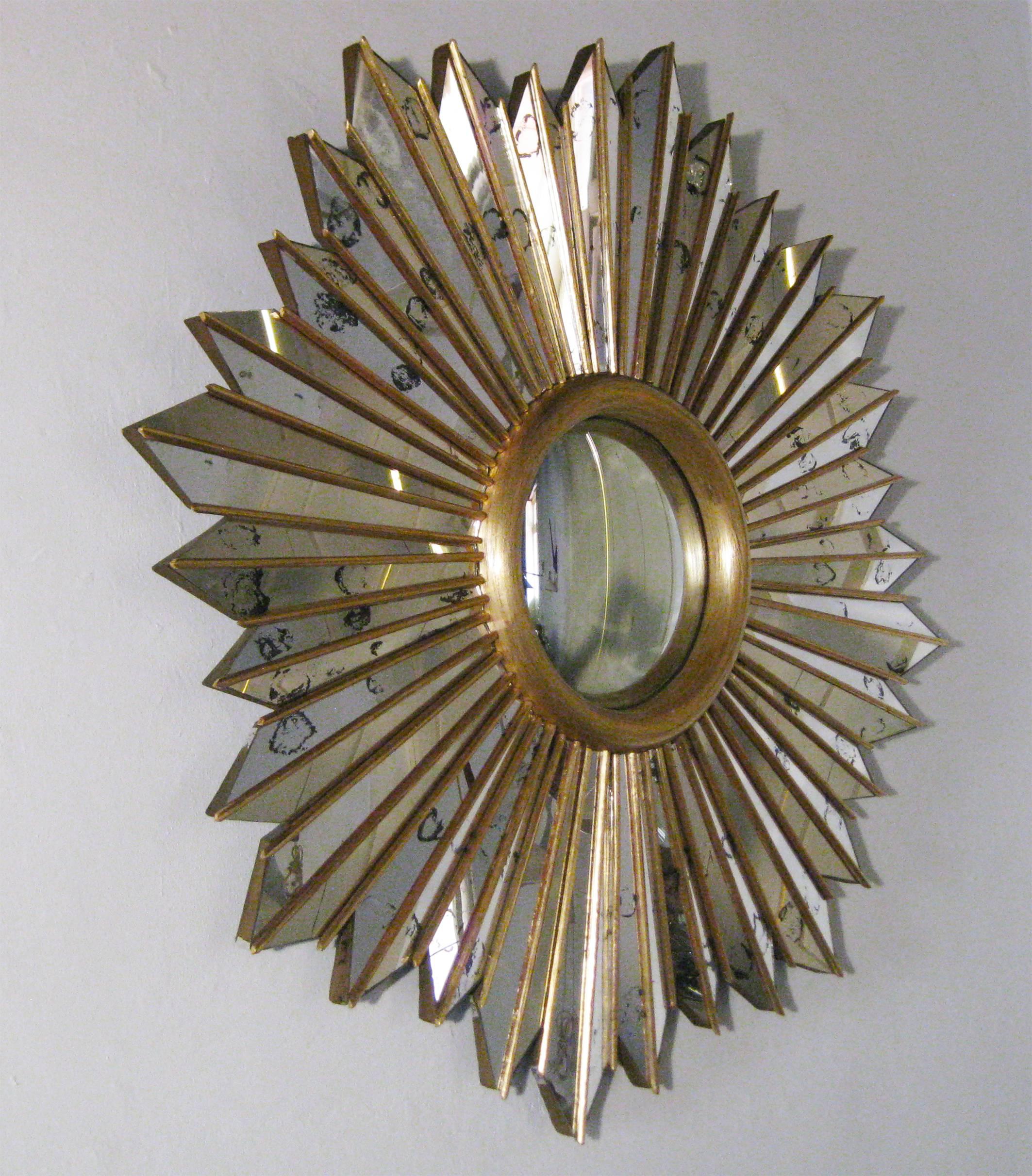 Hollywood Regency Convex Sun Mirror by Arturo Pani, circa 1940
