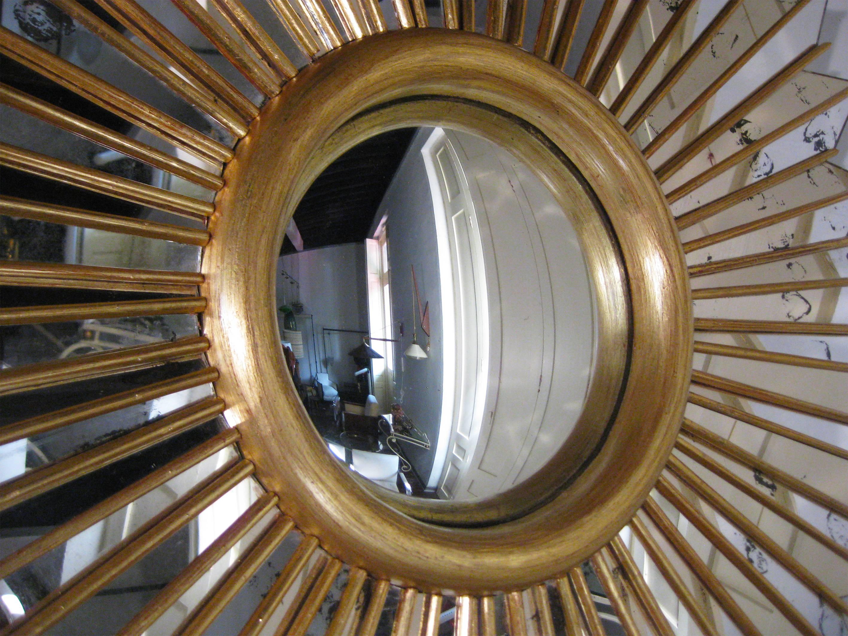Gilt Convex Sun Mirror by Arturo Pani, circa 1940