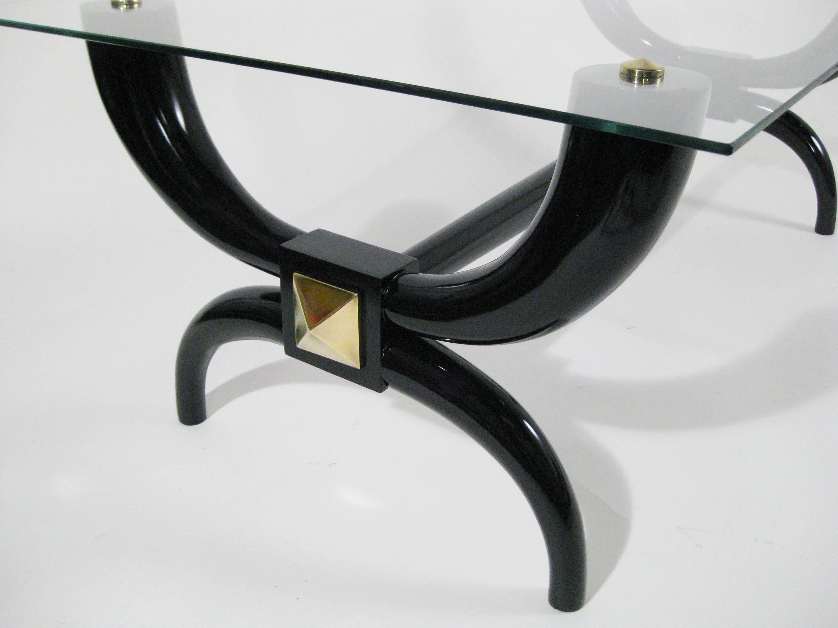 Mid-Century Modern Black Lacquered Mid-Century Coffee Table, circa 1940