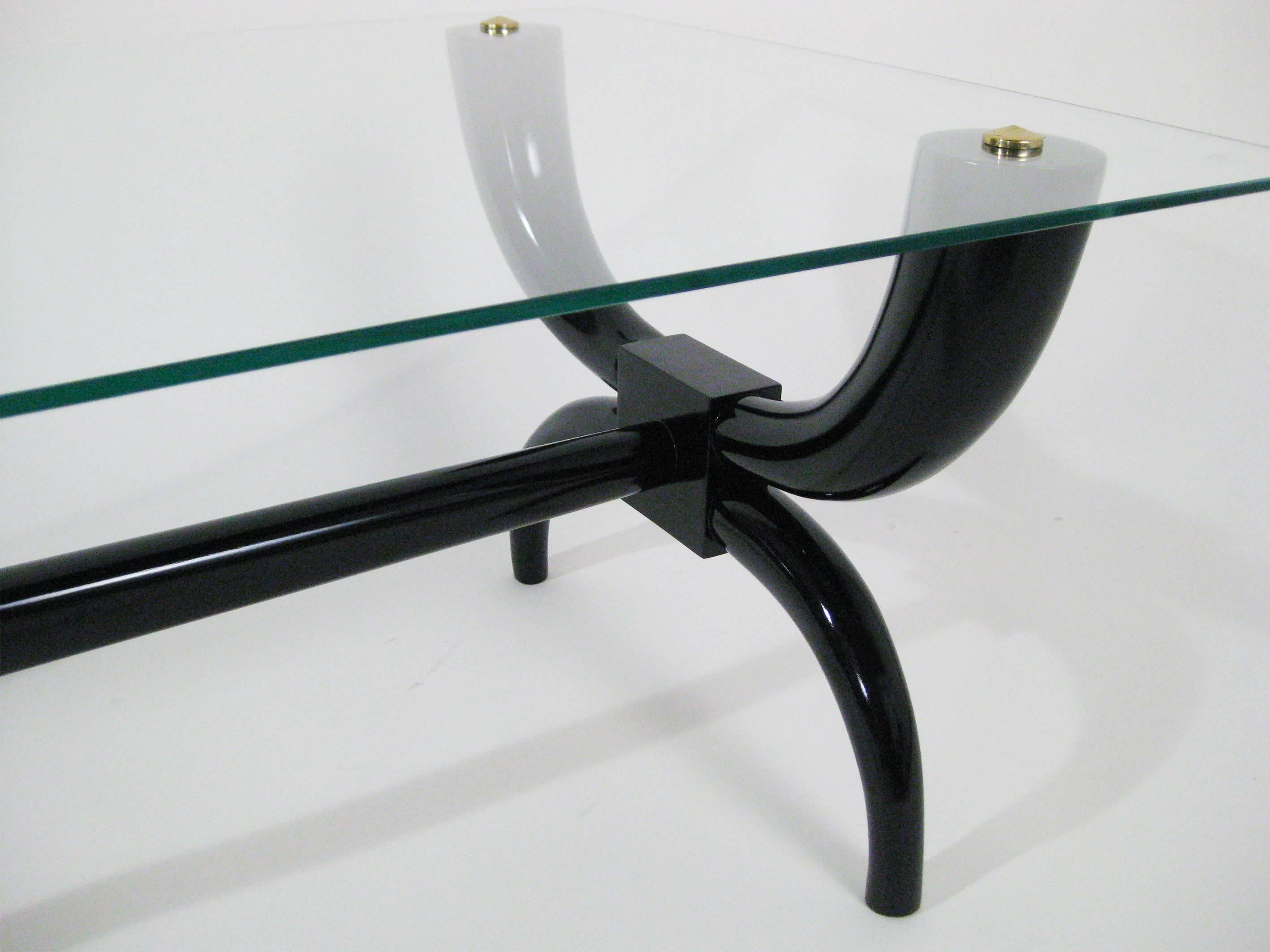 Black Lacquered Mid-Century Coffee Table, circa 1940 In Excellent Condition In Mexico City, Cuauhtemoc