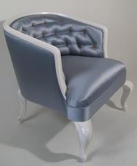 Hollywood Regency Armchair, Lacquer, Satin, and Bronze, Usa, circa 1940