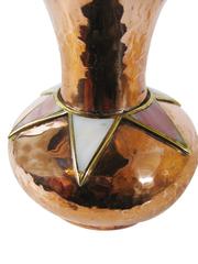 Vase of Copper, Brass and Quartz, Los Castillo Taxco, Mexico, circa 1970