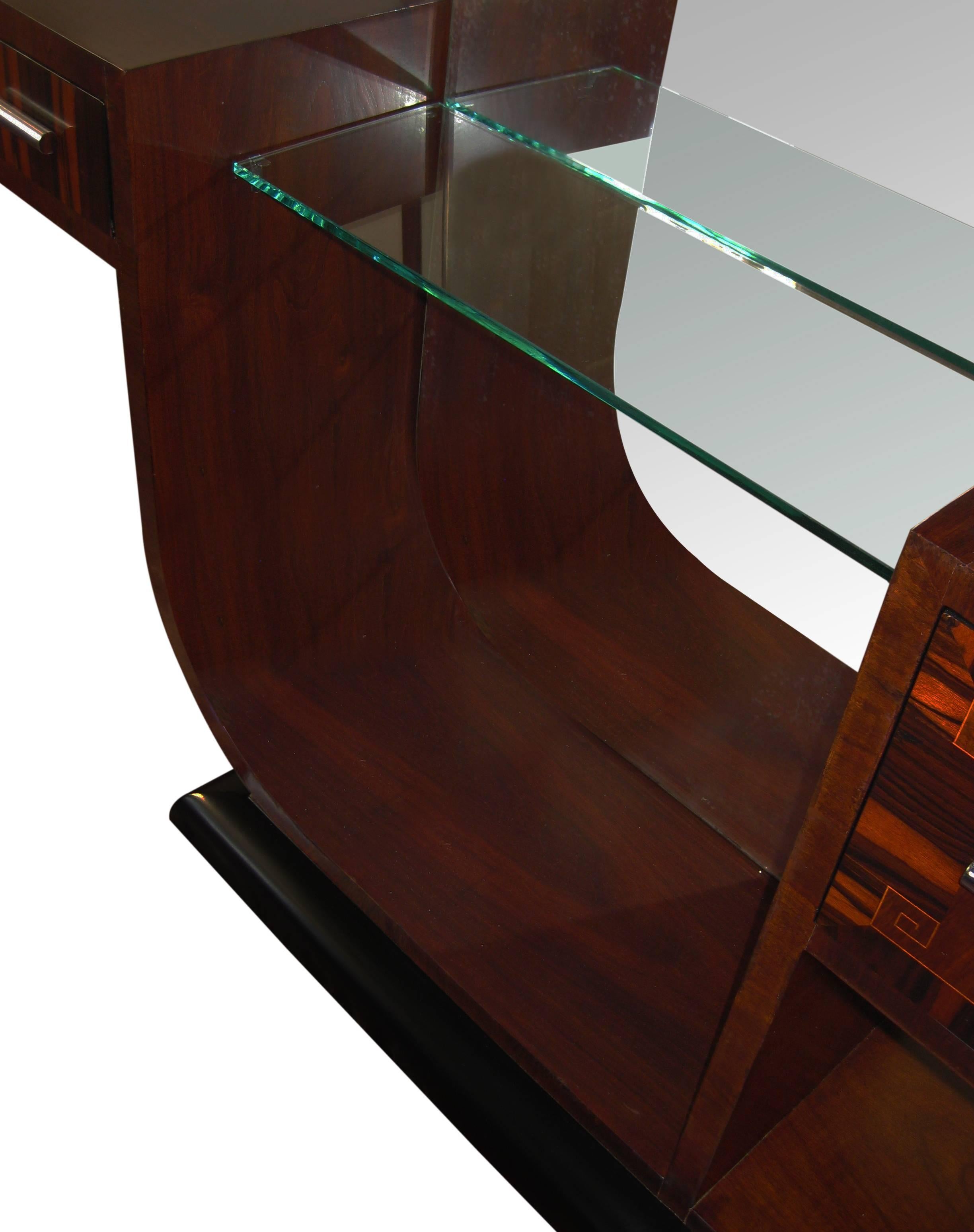 French Streamline Art Deco Dressing Table, France, circa 1930 For Sale