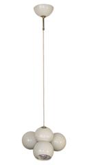 Ceiling Light in Ceramic and Brass, Italy, circa 1950