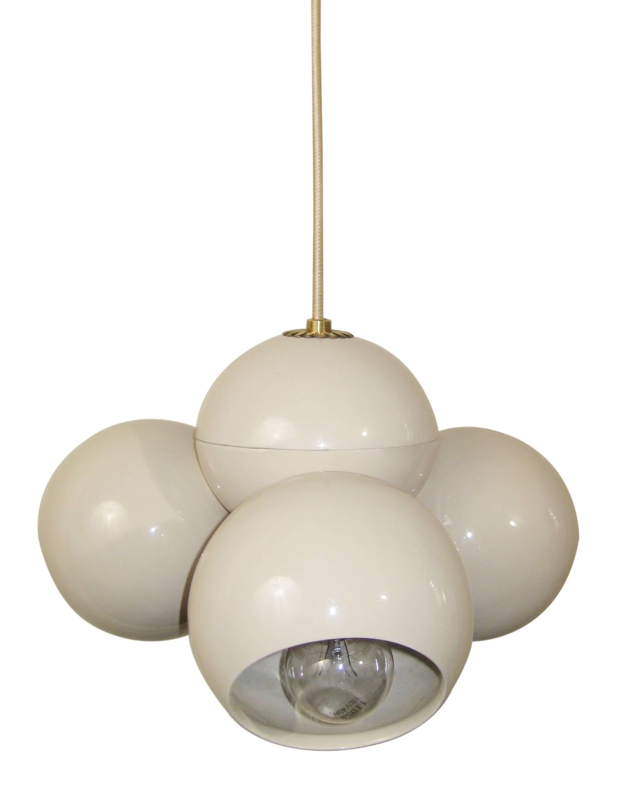 20th Century Ceiling Light in Ceramic and Brass, Italy, circa 1950 For Sale