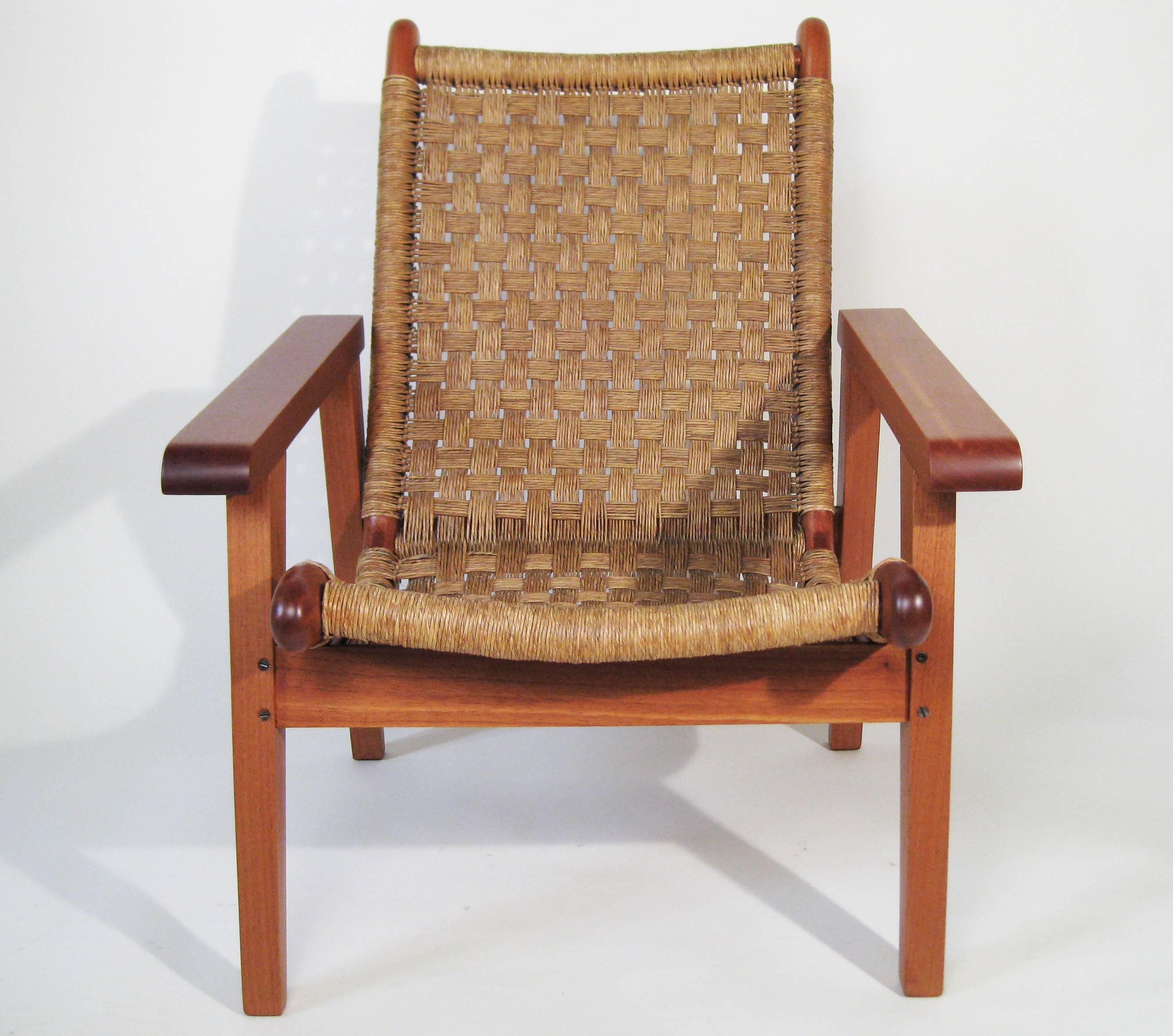 Mexican Armchair & Stool Attributed to Michael van Beuren, Mexico, circa 1960 For Sale