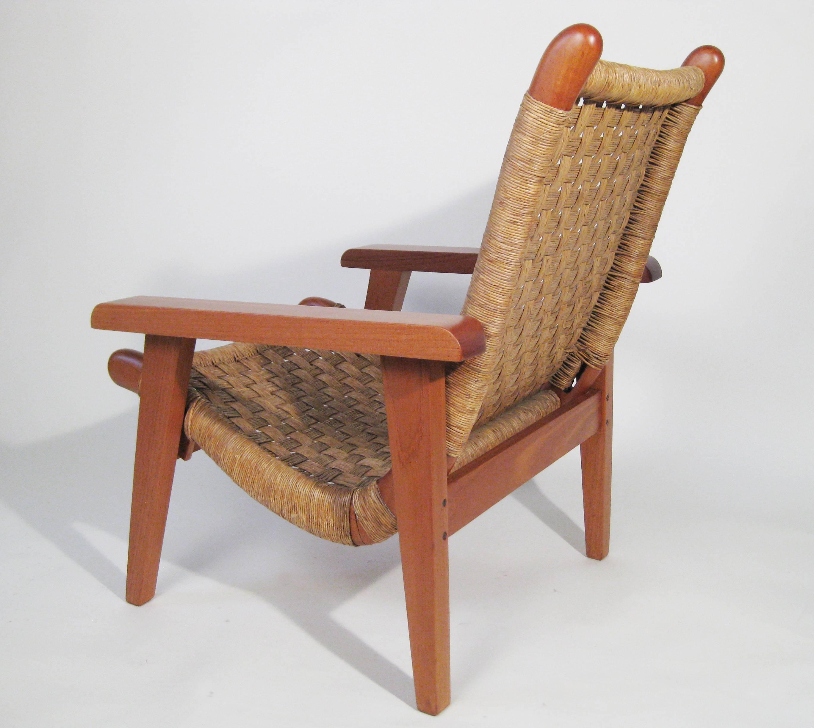 20th Century Armchair & Stool Attributed to Michael van Beuren, Mexico, circa 1960 For Sale