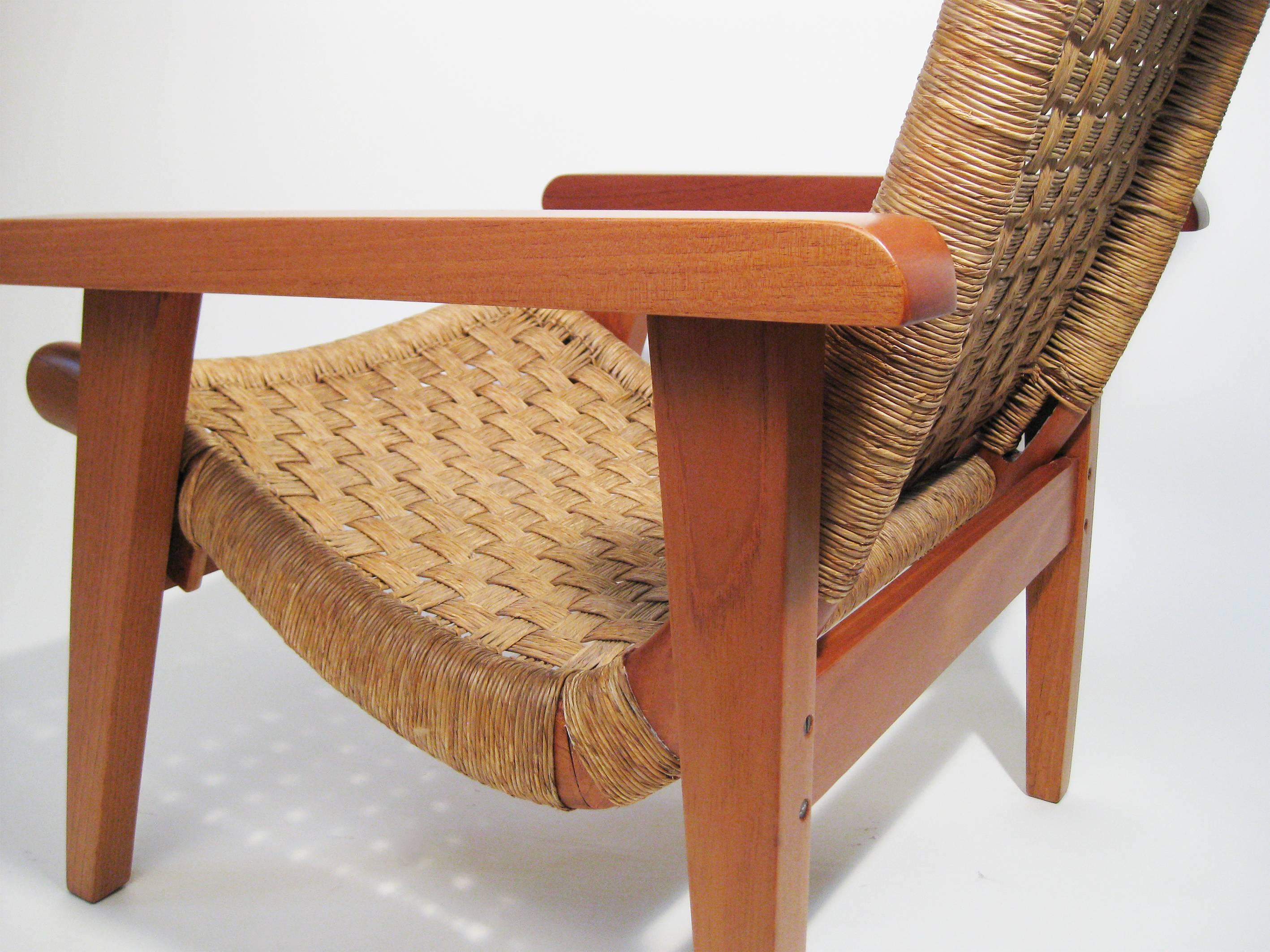 Cane Armchair & Stool Attributed to Michael van Beuren, Mexico, circa 1960 For Sale