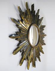 Convex Sunburst Mirror, Attributed to Roberto & Mito Block, Mexico, circa 1940