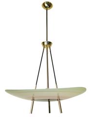 Ceiling Light Brass and Crystal, Italy, circa 1950
