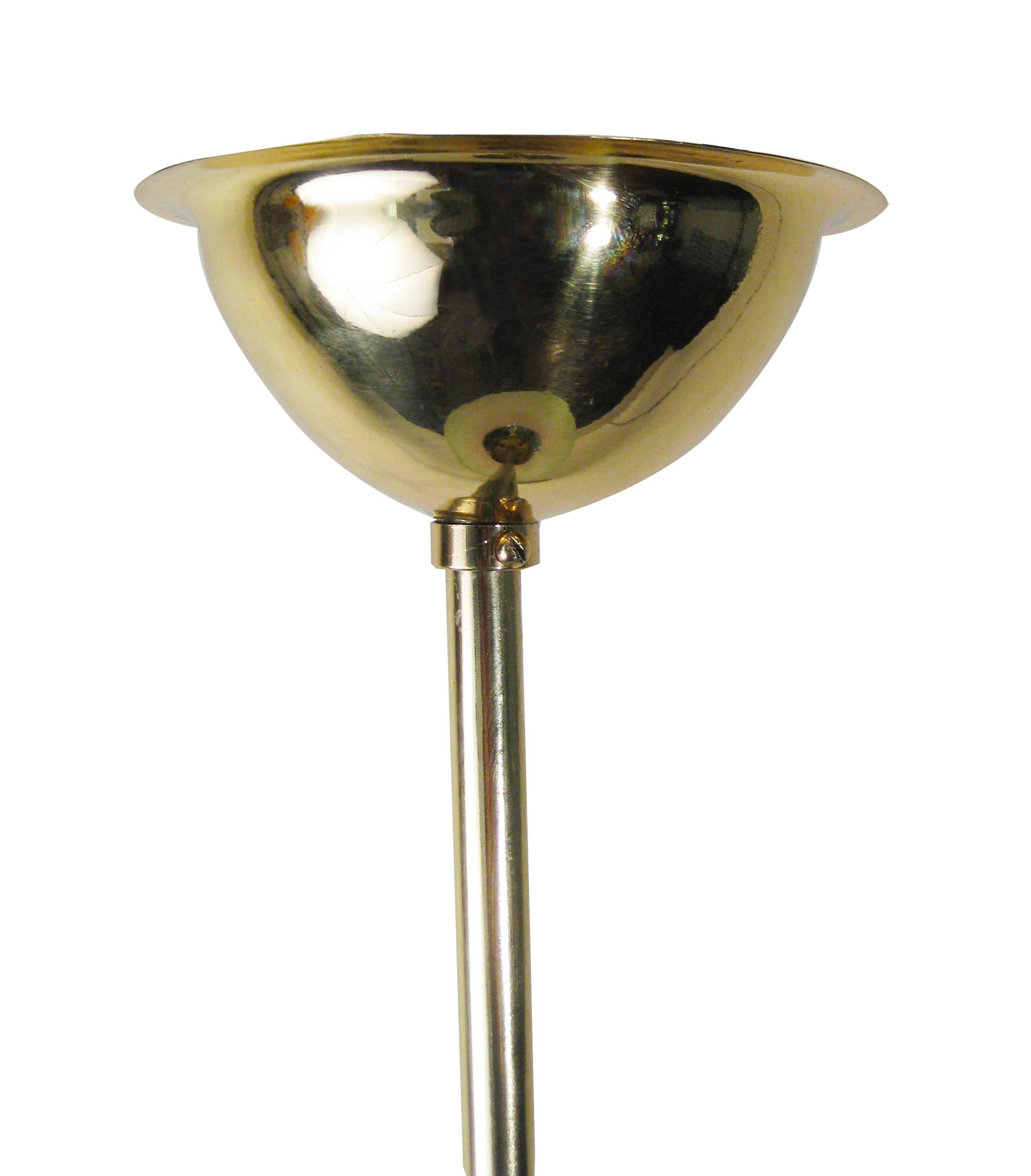 20th Century Ceiling Light Brass and Crystal, Italy, circa 1950 For Sale