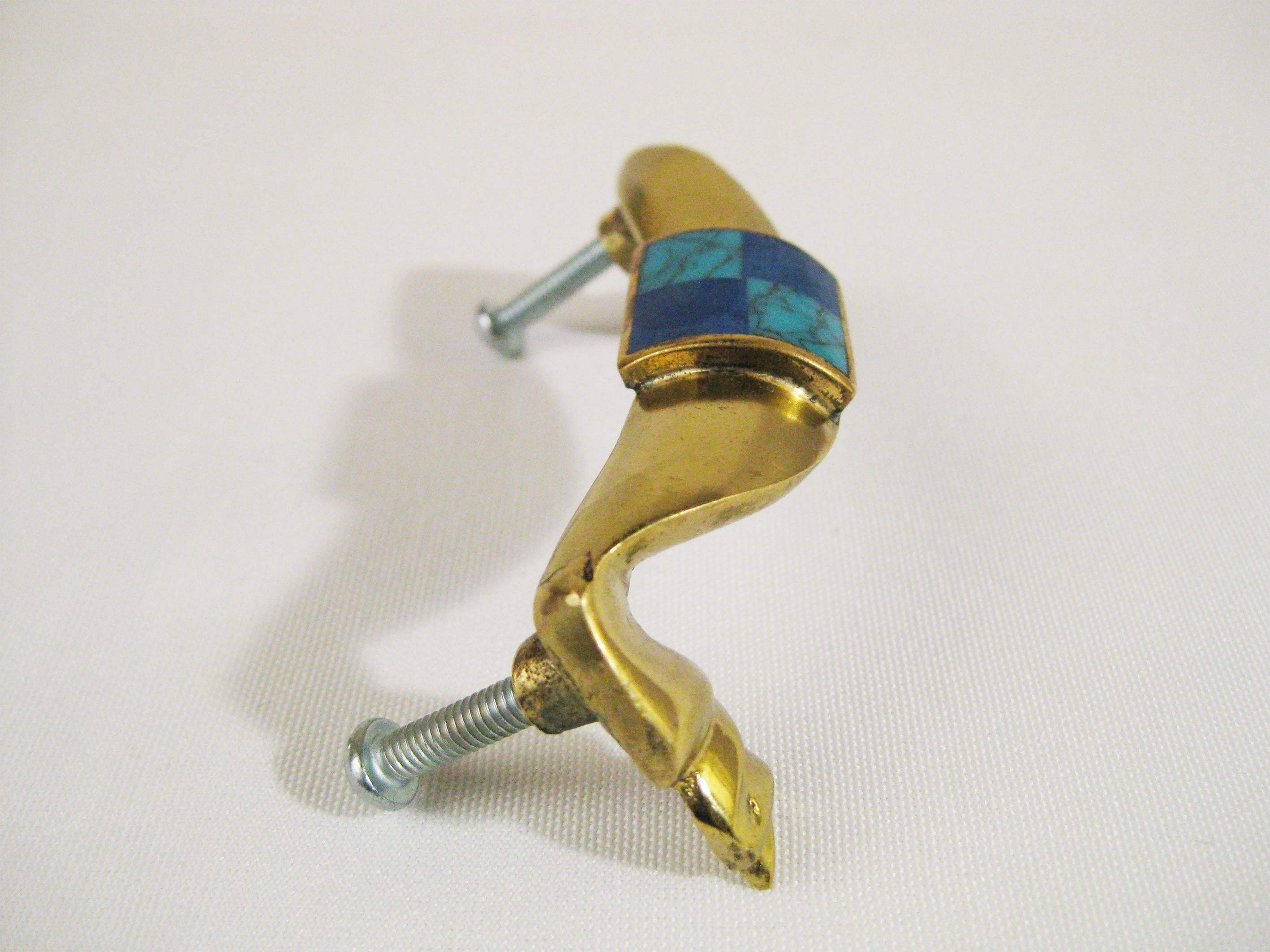 Mexican Los Castillo Bronze Drawer Handle Pulls Hardware, Taxco, México, circa 1960