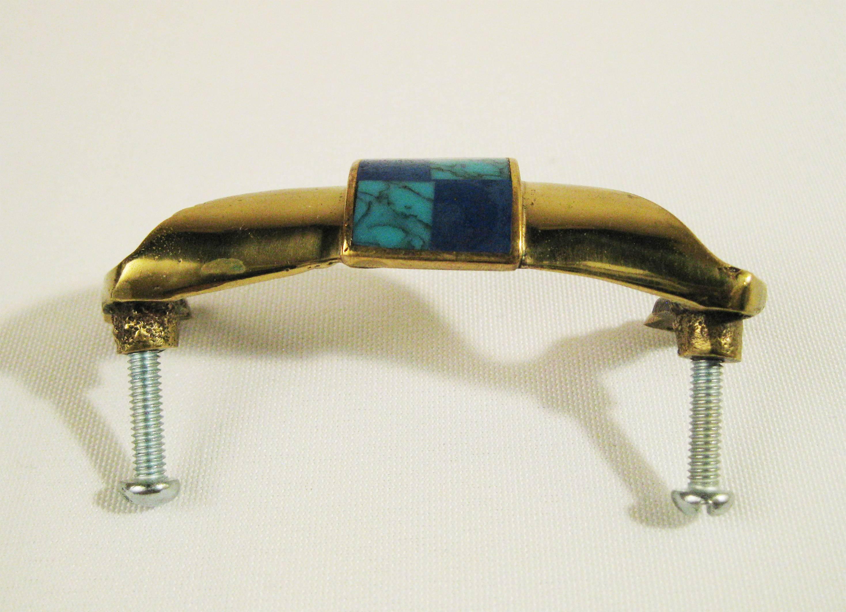 20th Century Los Castillo Bronze Drawer Handle Pulls Hardware, Taxco, México, circa 1960