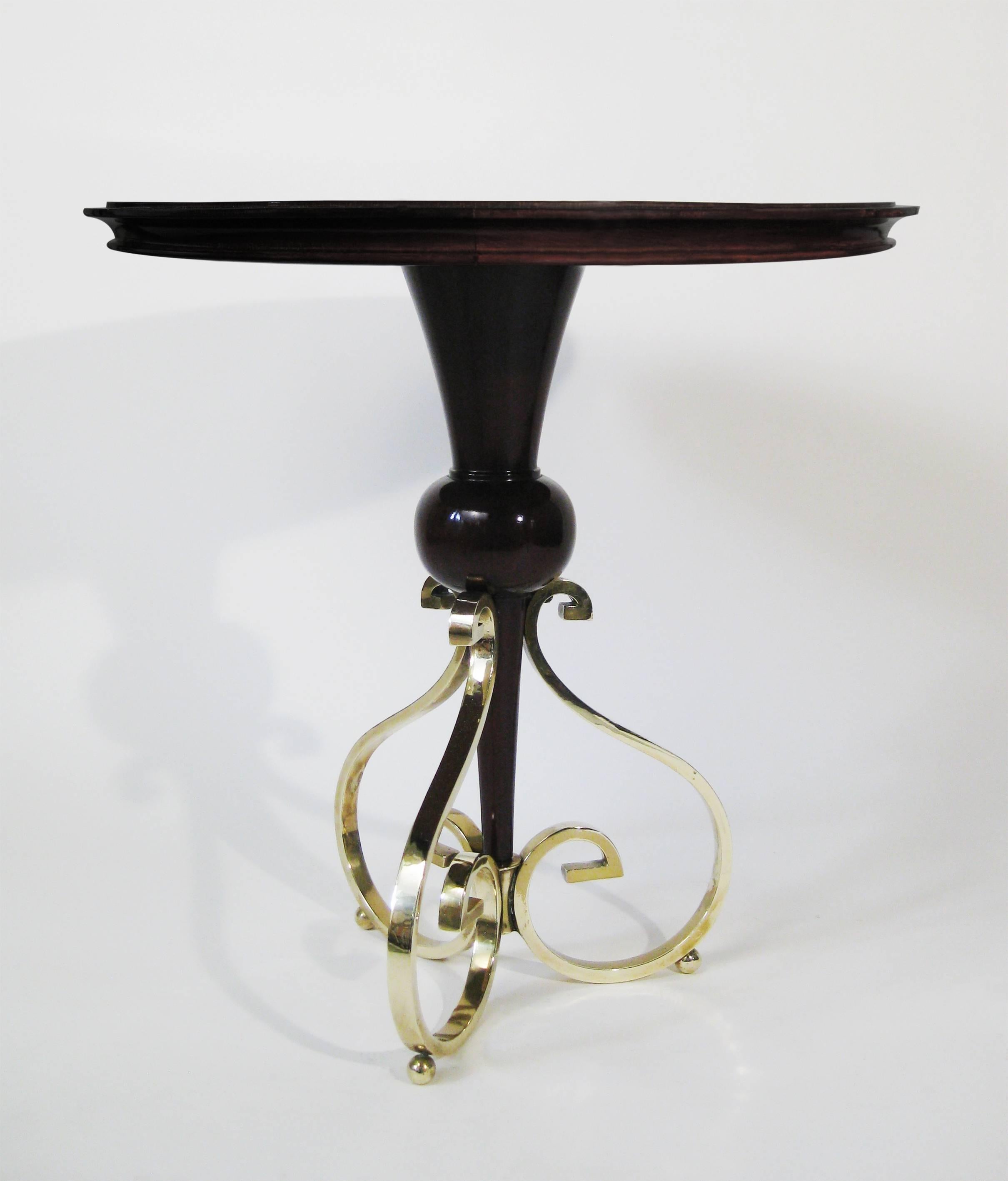 Pair of Side Tables, Mahogany and Bronze, Arturo Pani, Mexico, circa 1950 For Sale 4