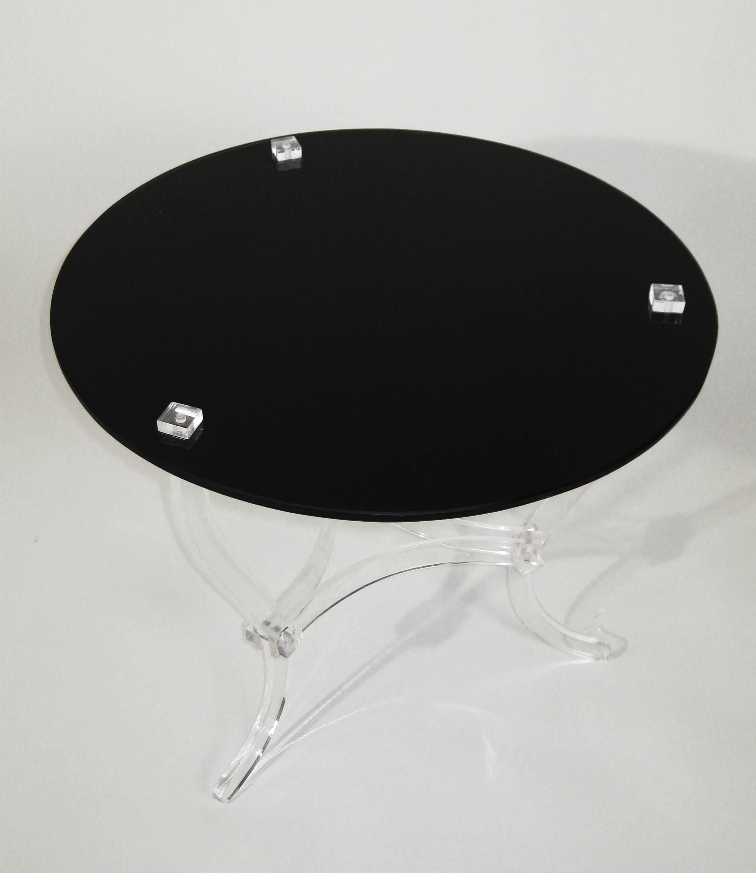 20th Century Midcentury Occasional Table, Lucite and Black Vitrolite, Mexico, circa 1965 For Sale