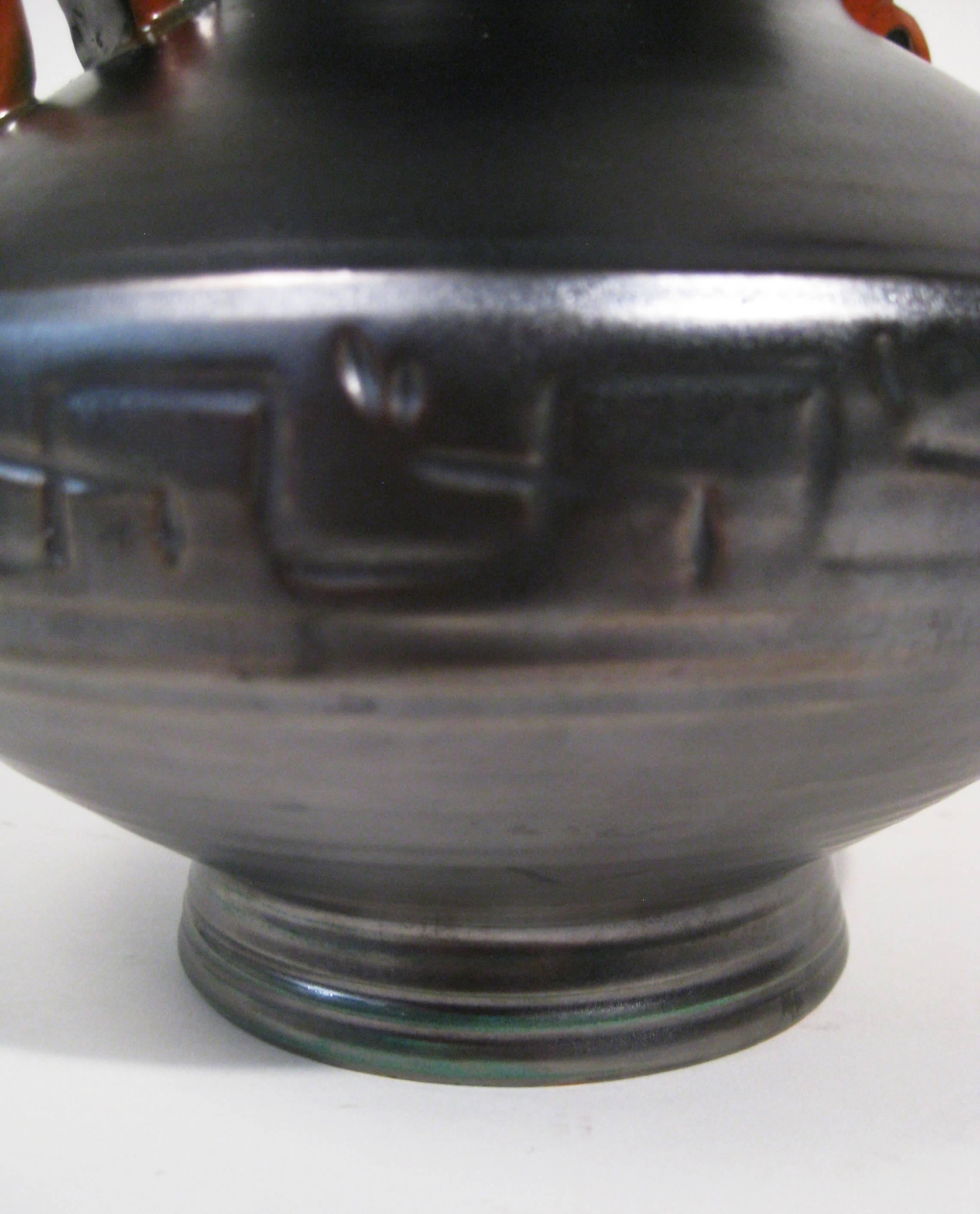 Glazed Vase Stoneware Attributed to Anna-Lisa Thomson Upsala-Ekeby, Sweden, circa 1940 For Sale