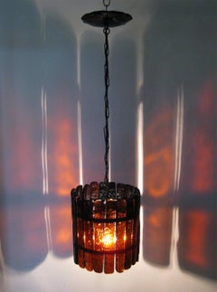 Hanging Lamp in Glass and Metal, F. Derflingher for Feder's, Cuernavaca