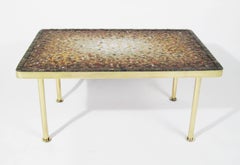 Mosaic Tile, Bronze Midcentury Coffee Table, Genaro Alvarez, Mexico City, 1950