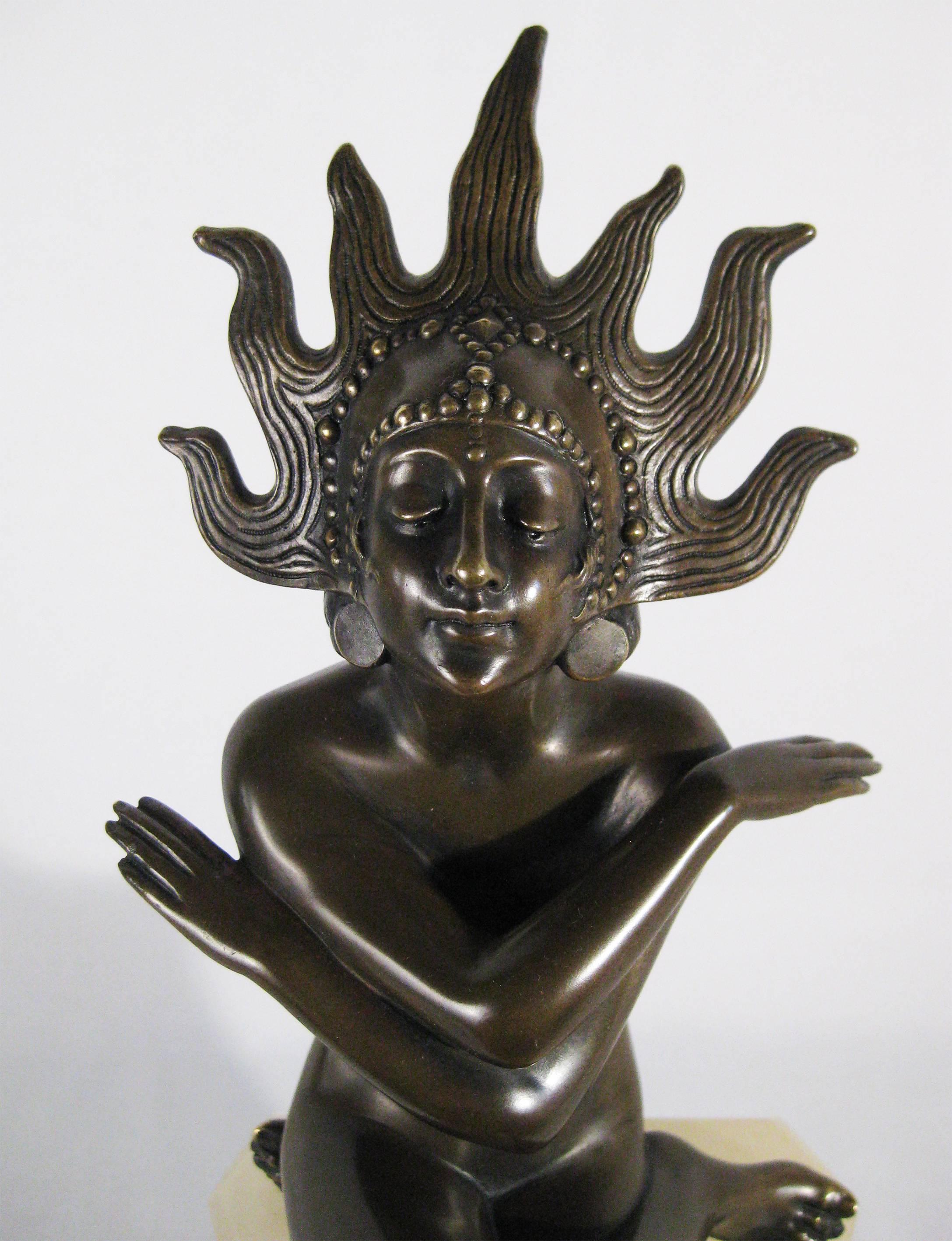 Art Deco Bronze Sculpture “Deesse Kali” Josef Lorenzl, Austria, circa 1930 For Sale 4
