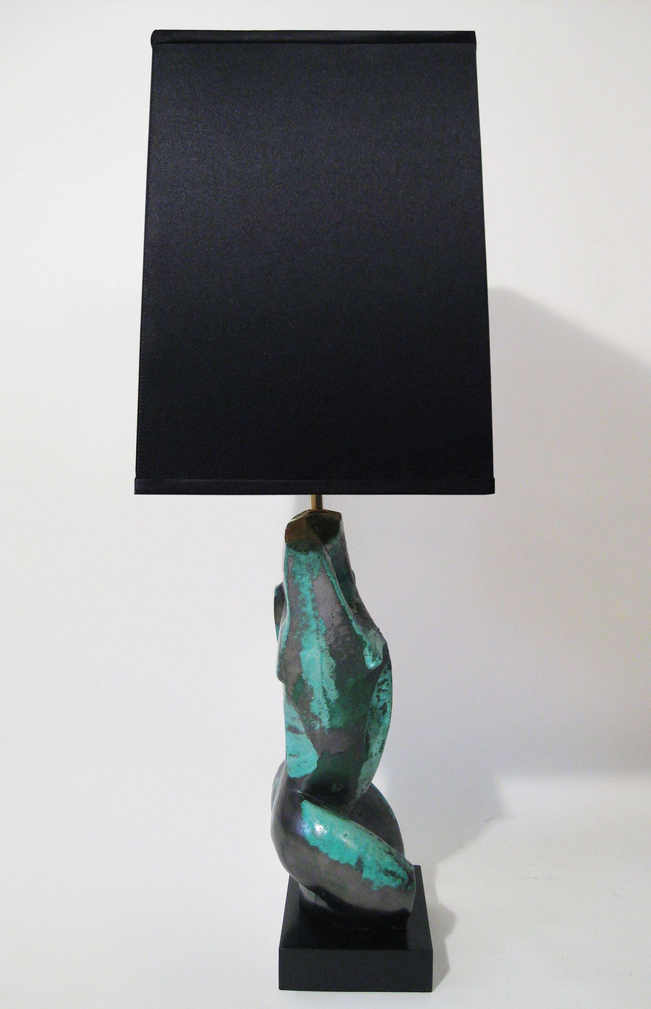 Mid-Century Modern Midcentury Brutalist Cubist Lamp, Ceramic, Mexico, circa 1960 For Sale